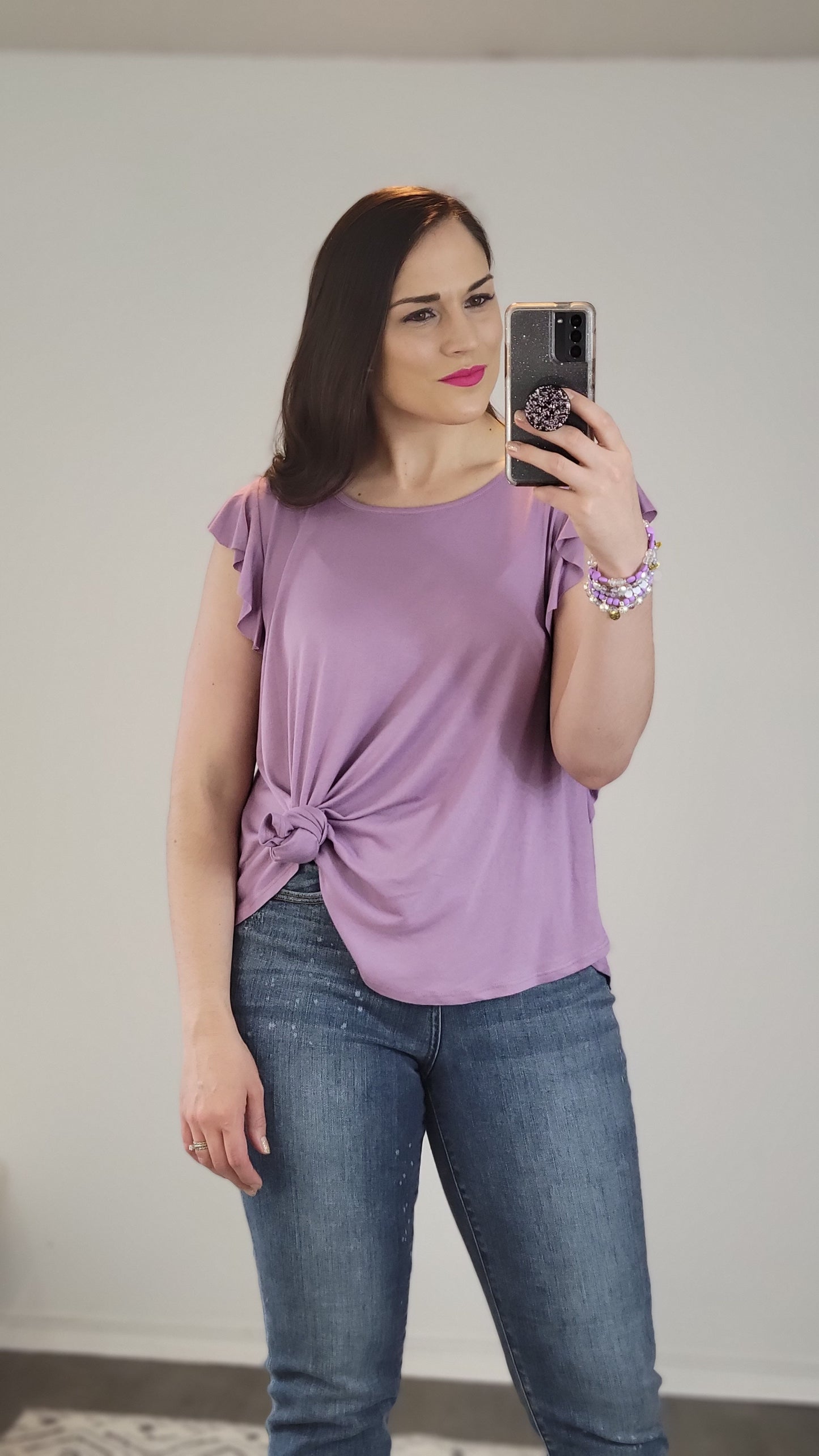 Lavender Jovie Flutter Top