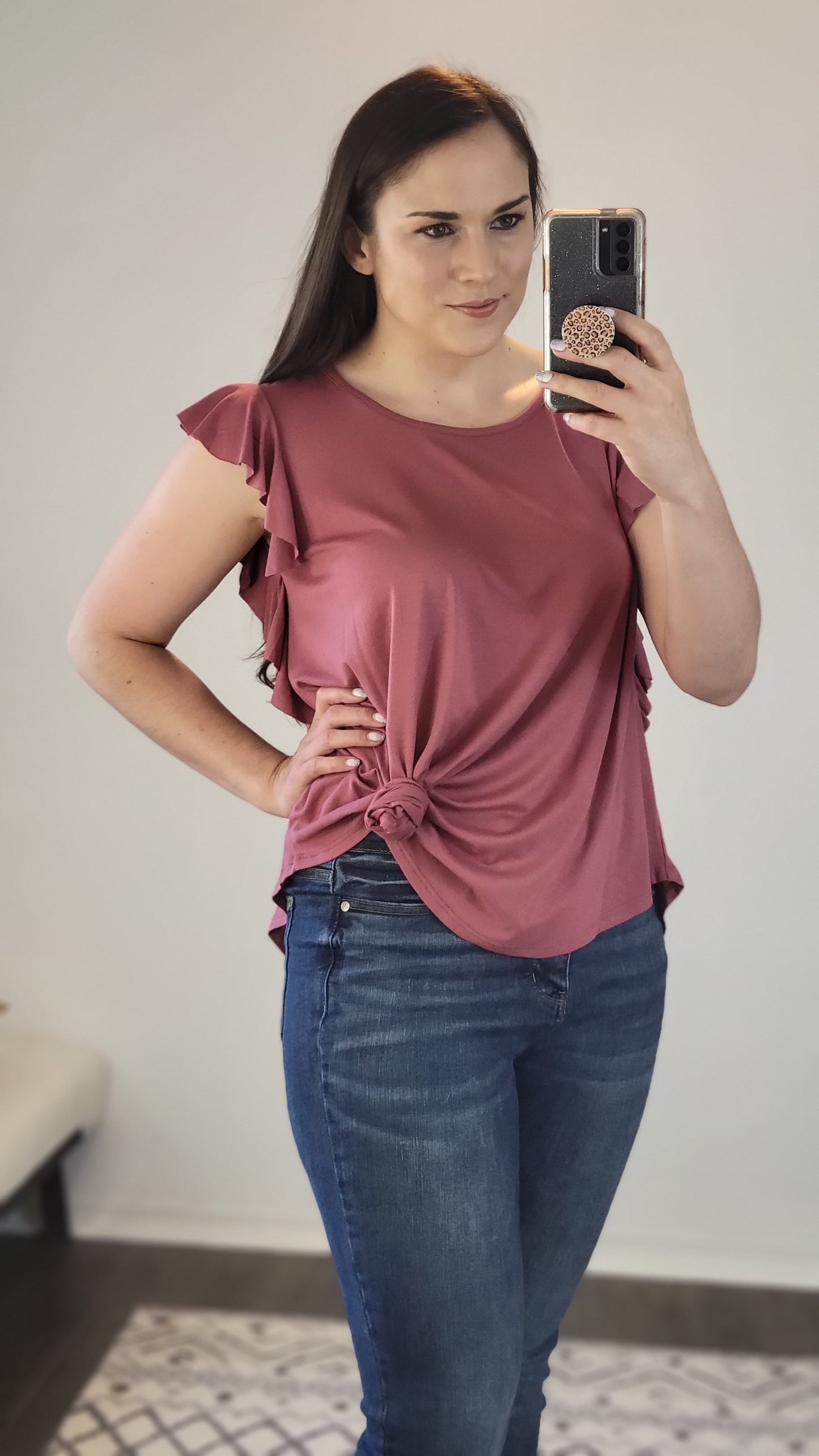 Marsala Jenn Flutter Top