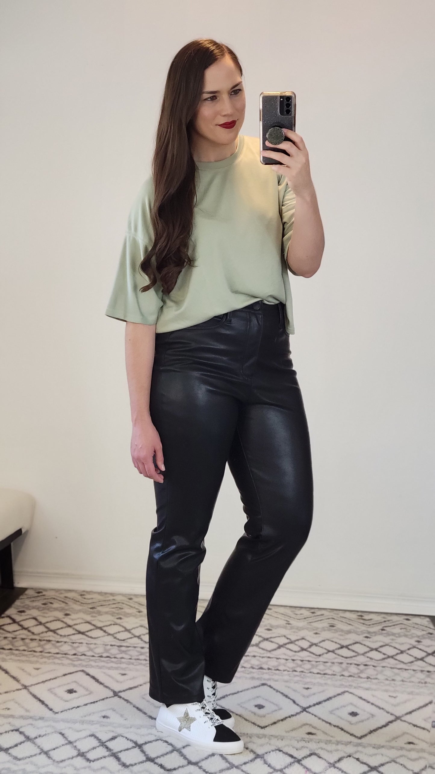 Soft Olive Modal Relaxed Crop Top "Caroline"