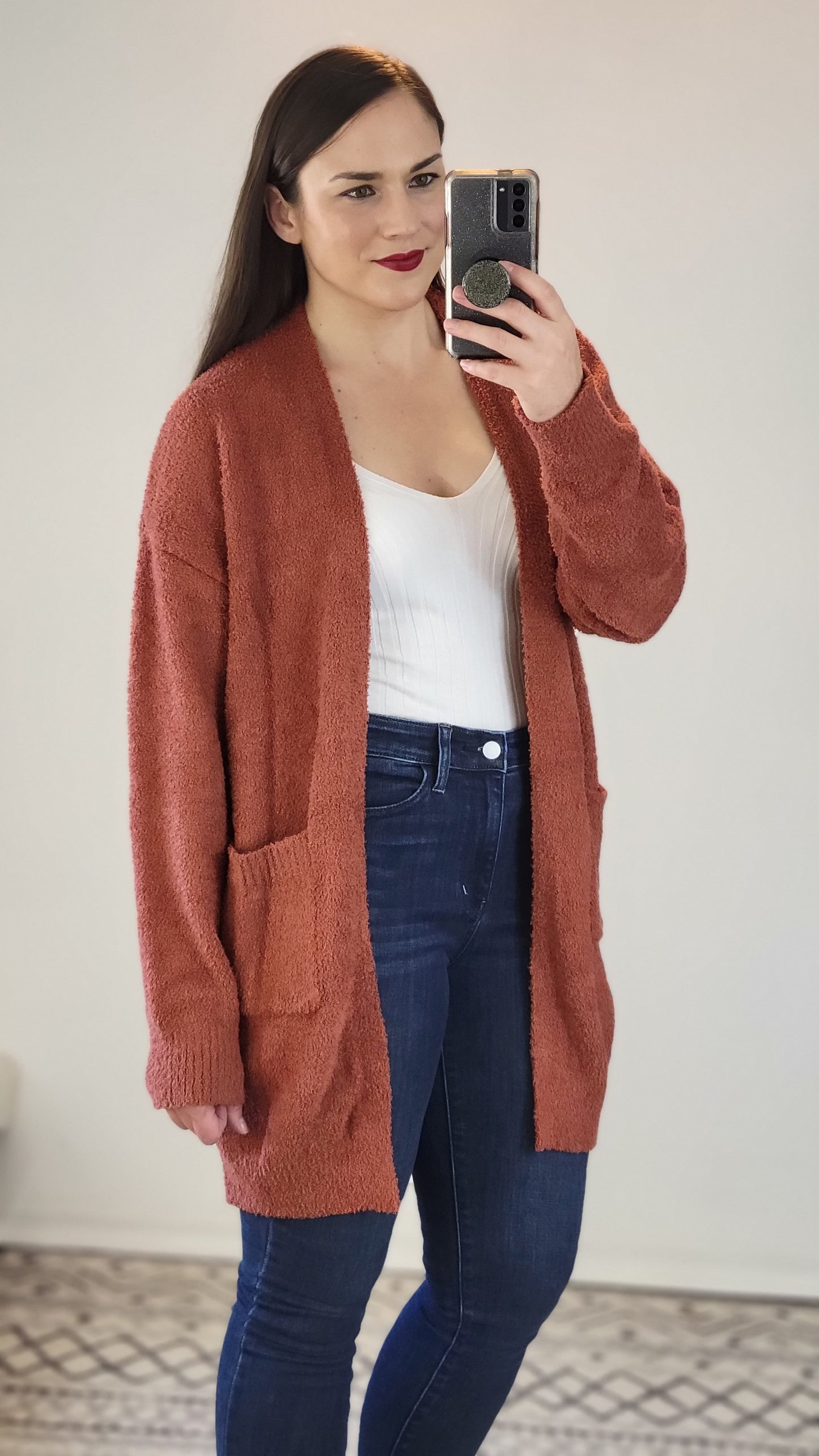 Cinnamon Soft Cardigan with Pockets "Sybil"