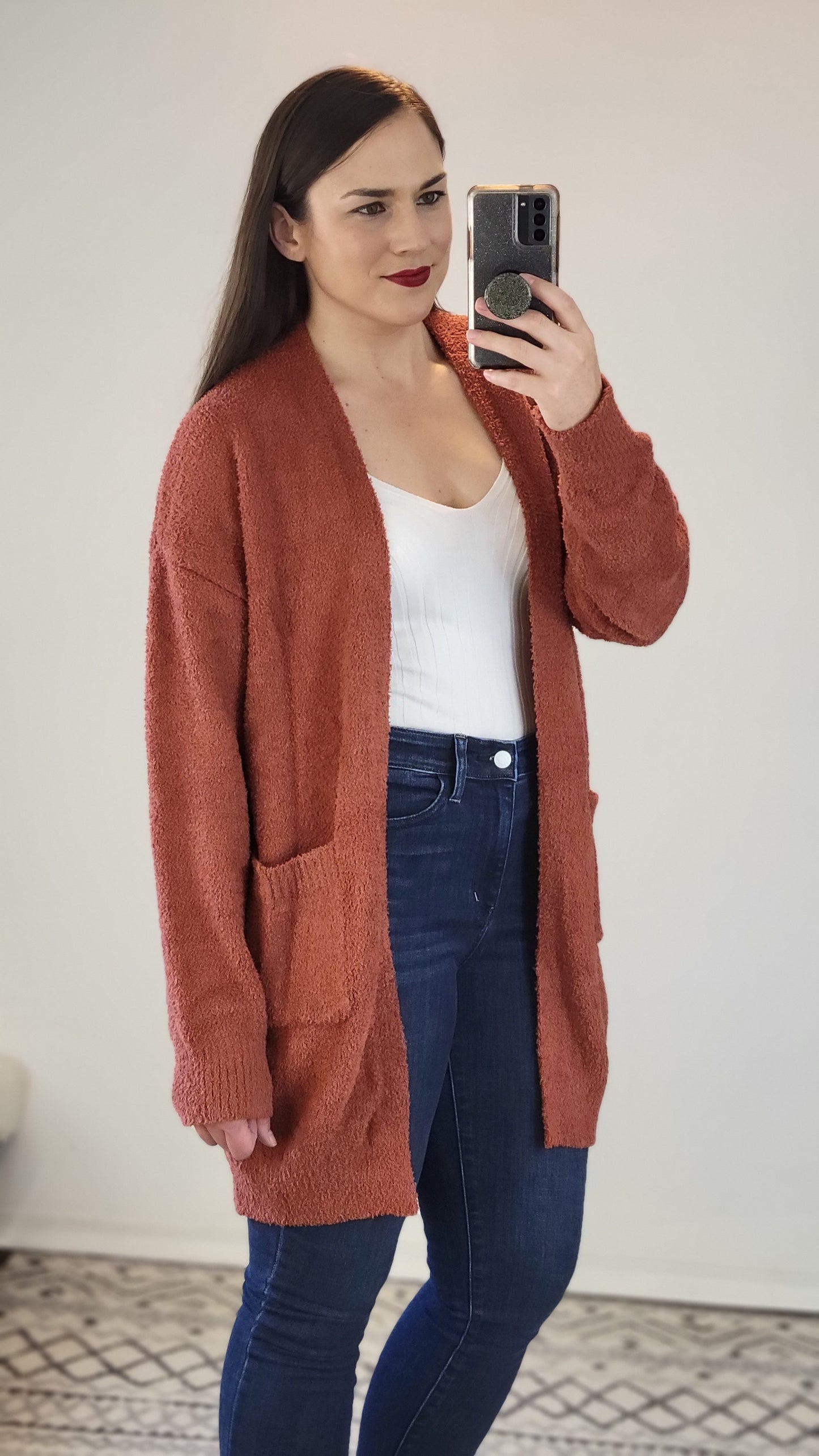 Cinnamon Soft Cardigan with Pockets "Sybil"