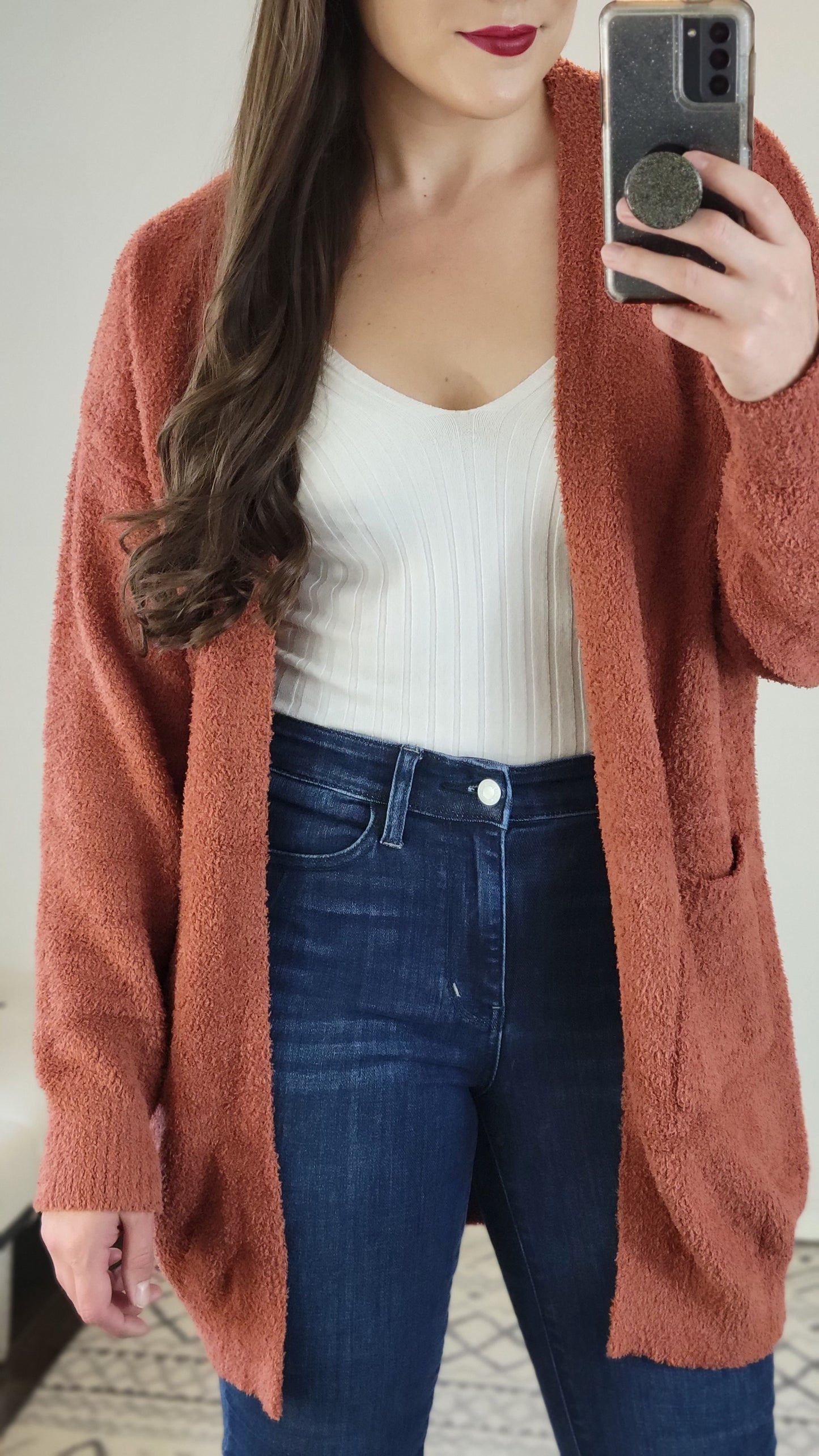 Cinnamon Soft Cardigan with Pockets "Sybil"