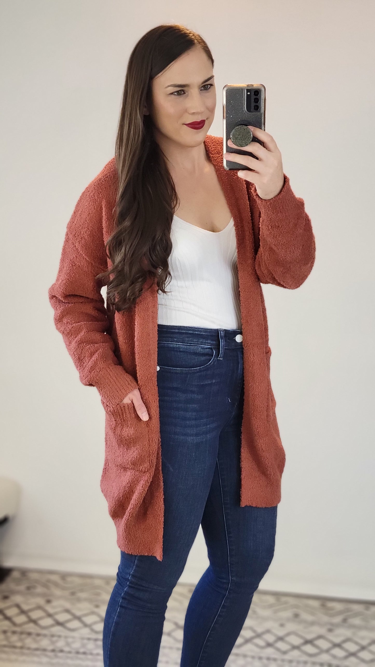 Cinnamon Soft Cardigan with Pockets "Sybil"