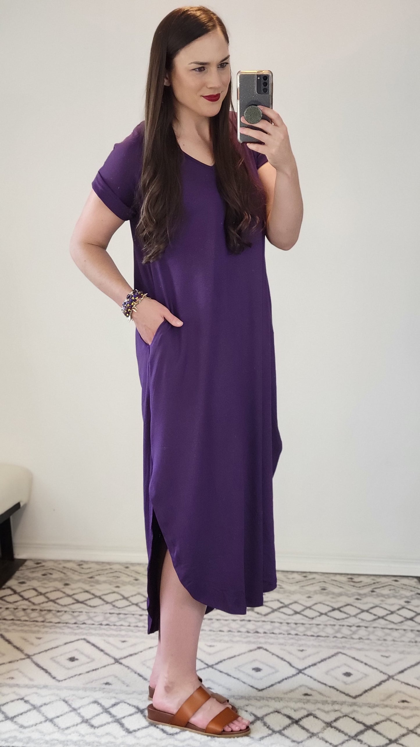 Plum Jersey Maxi Dress "Josette"