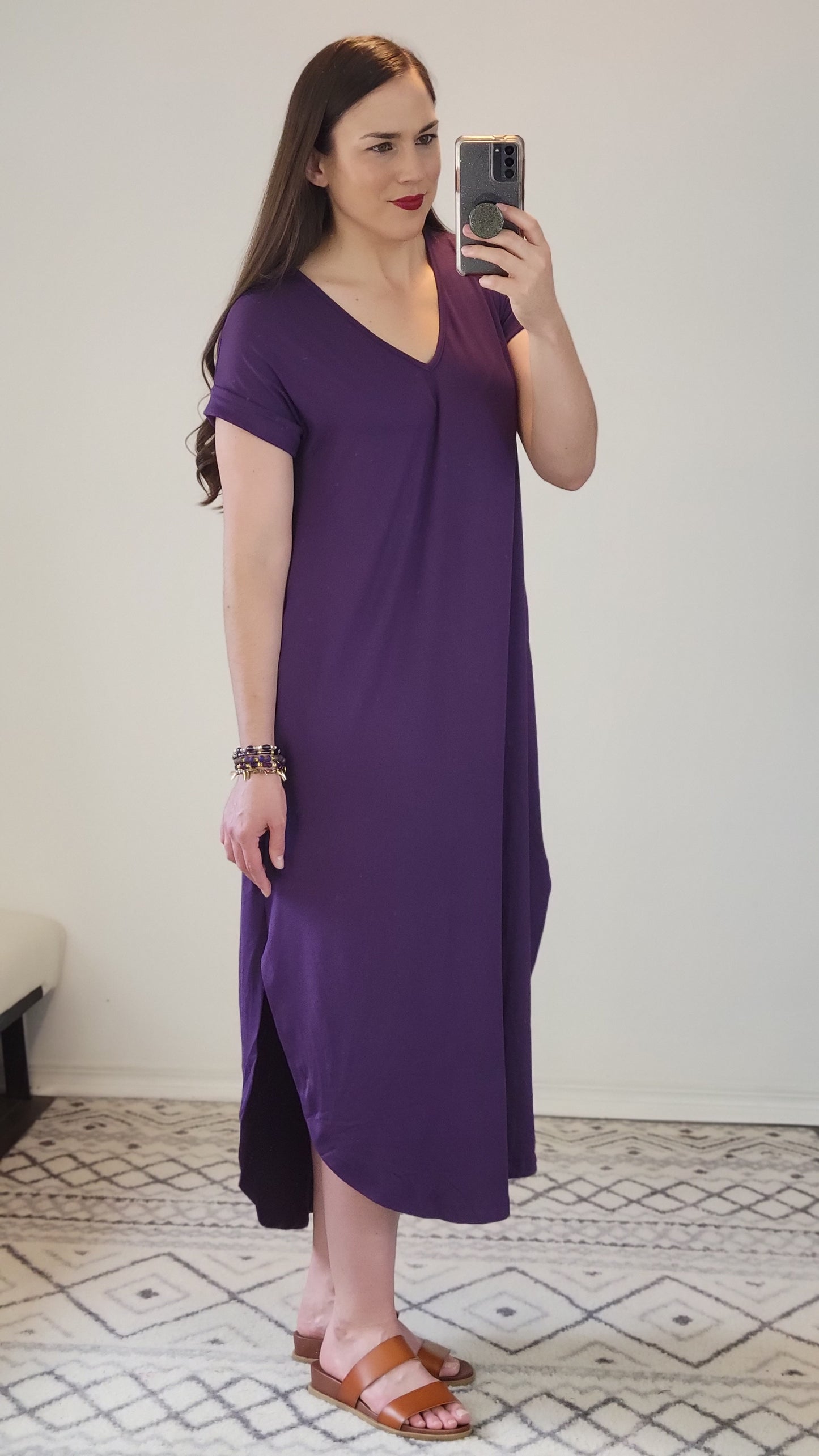 Plum Jersey Maxi Dress "Josette"