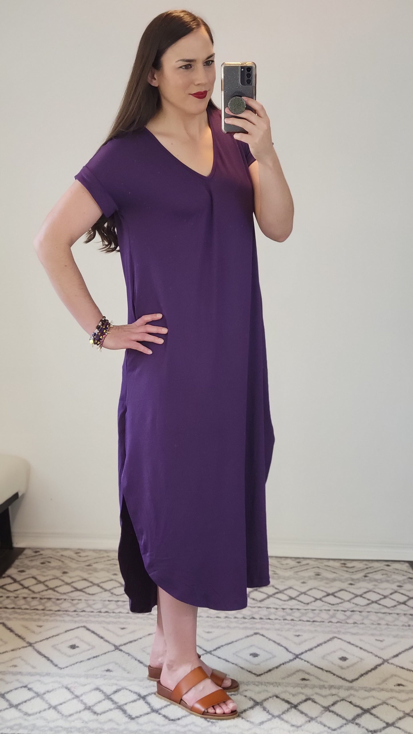Plum Jersey Maxi Dress "Josette"