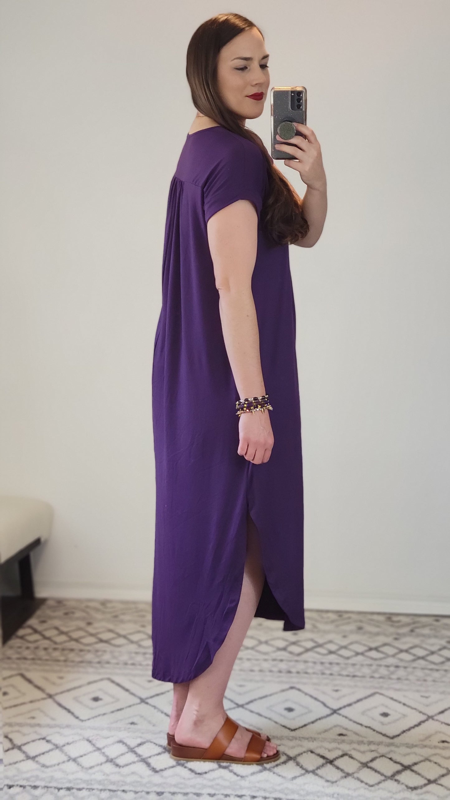 Plum Jersey Maxi Dress "Josette"