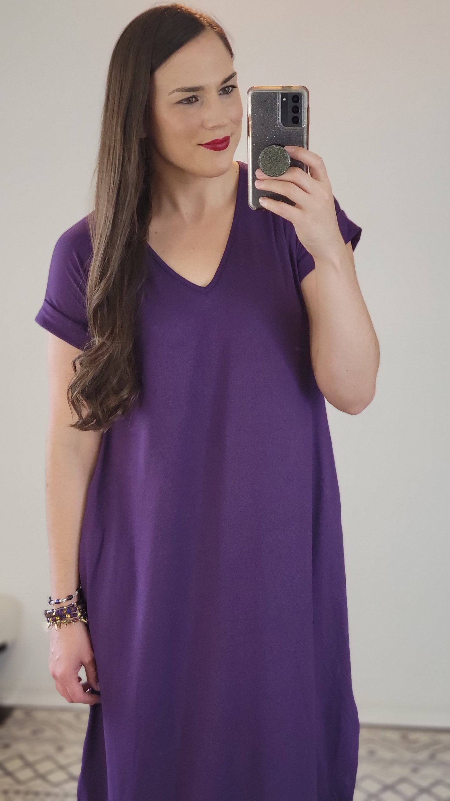 Plum Jersey Maxi Dress "Josette"