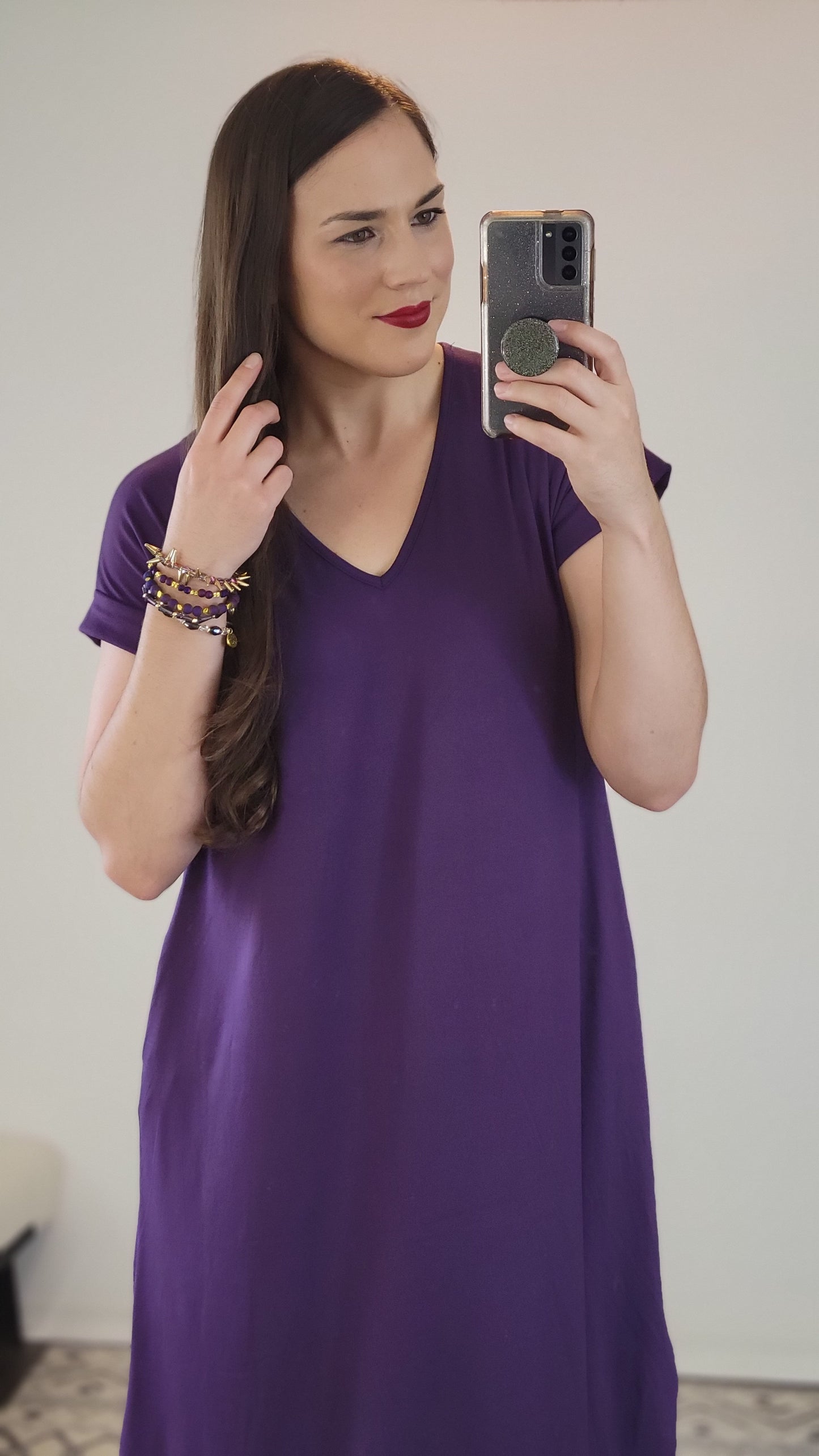 Plum Jersey Maxi Dress "Josette"