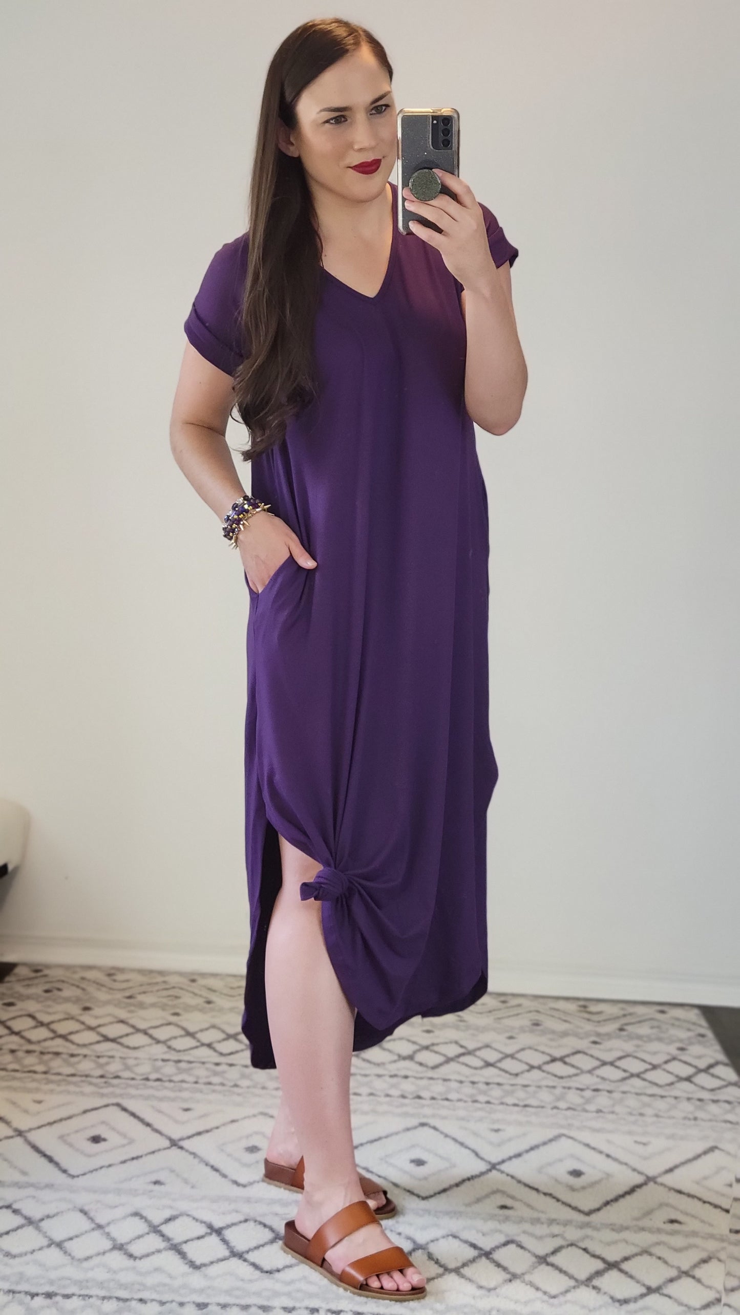 Plum Jersey Maxi Dress "Josette"