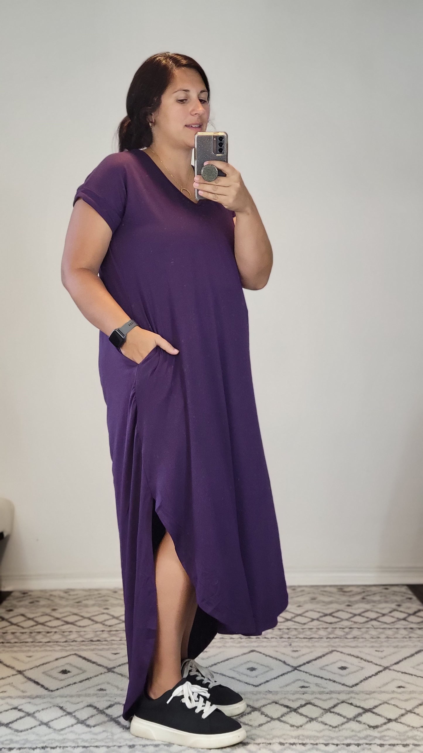 Plum Jersey Maxi Dress "Josette"