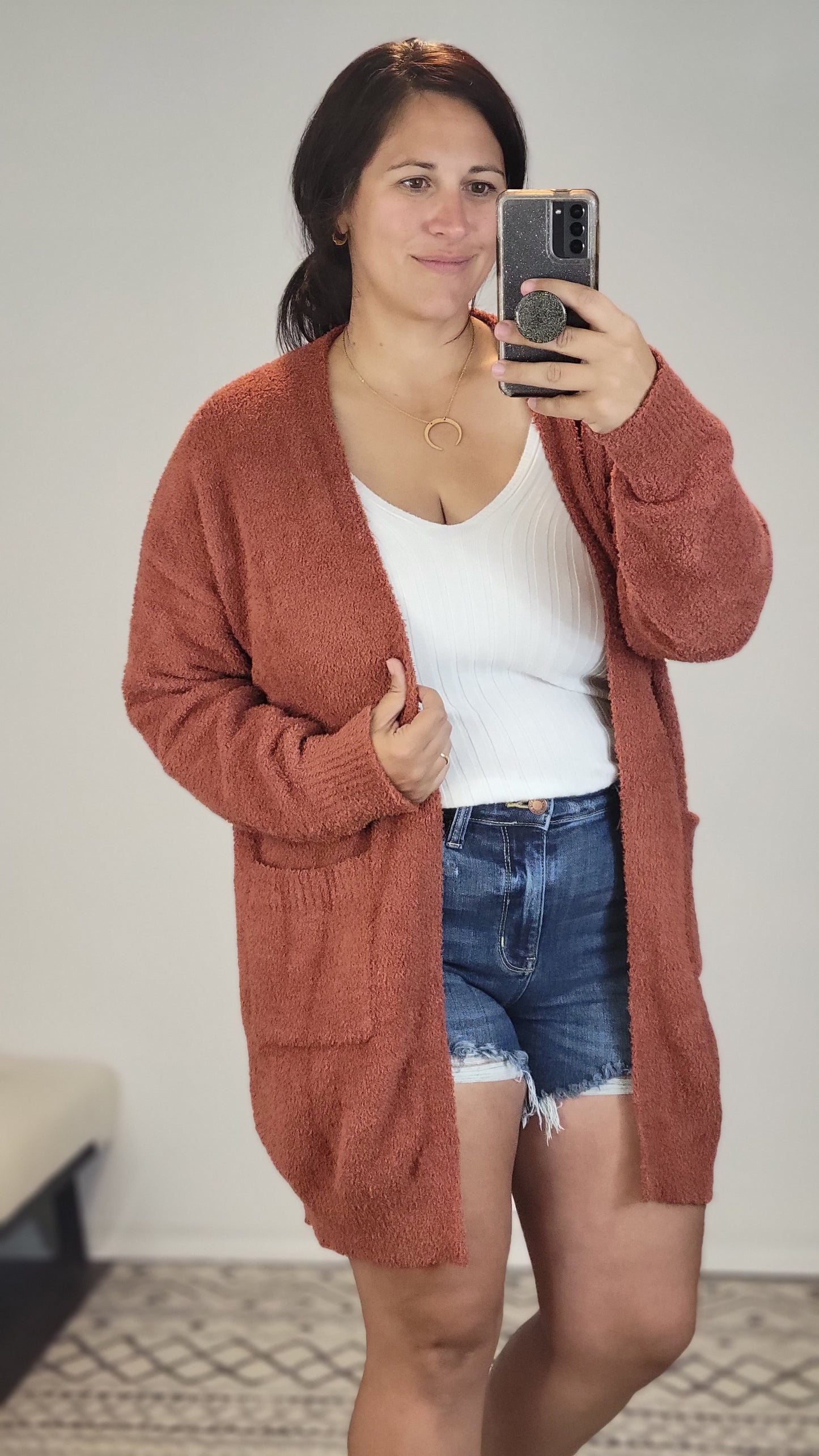 Cinnamon Soft Cardigan with Pockets "Sybil"