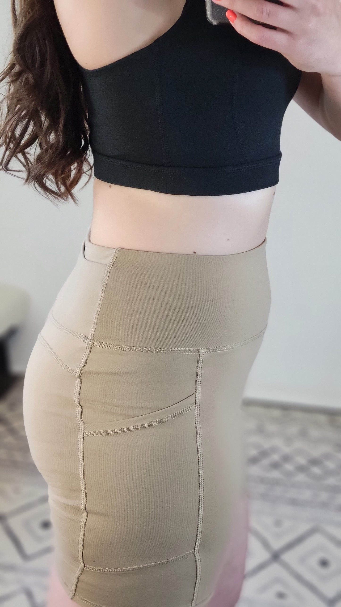 Black Sports Bra with Snow Jaguar Panel Detailing "Izzie" (S)