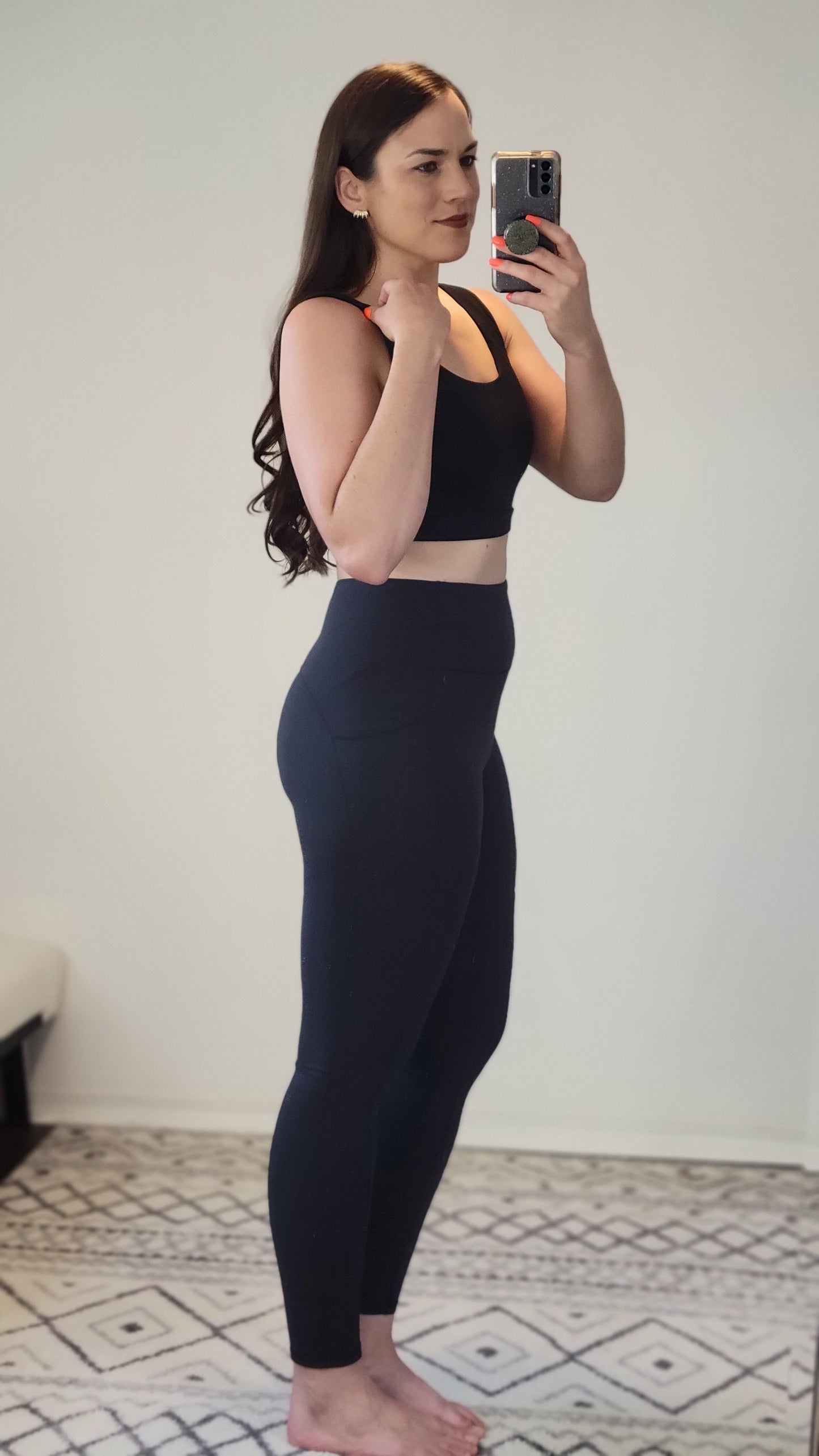 Black Lycra High Waist Leggings with Pockets "Arizona" (S)