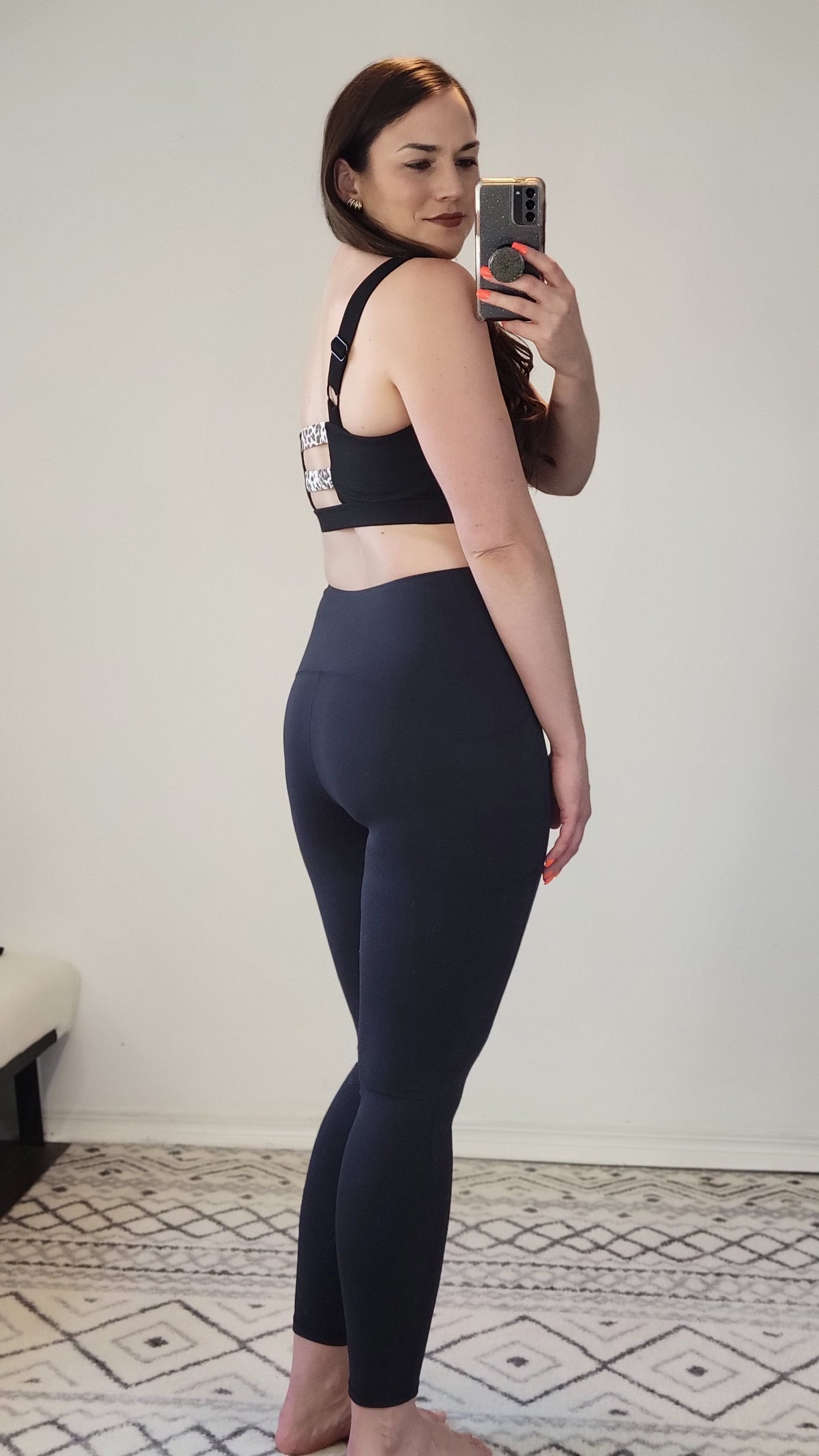 Black Lycra High Waist Leggings with Pockets "Arizona" (S)