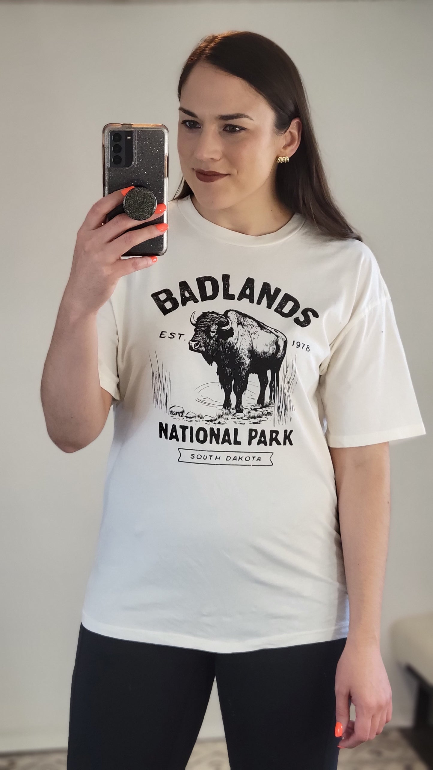 Cream Badlands Bison Graphic Tee "Amelia" (S)