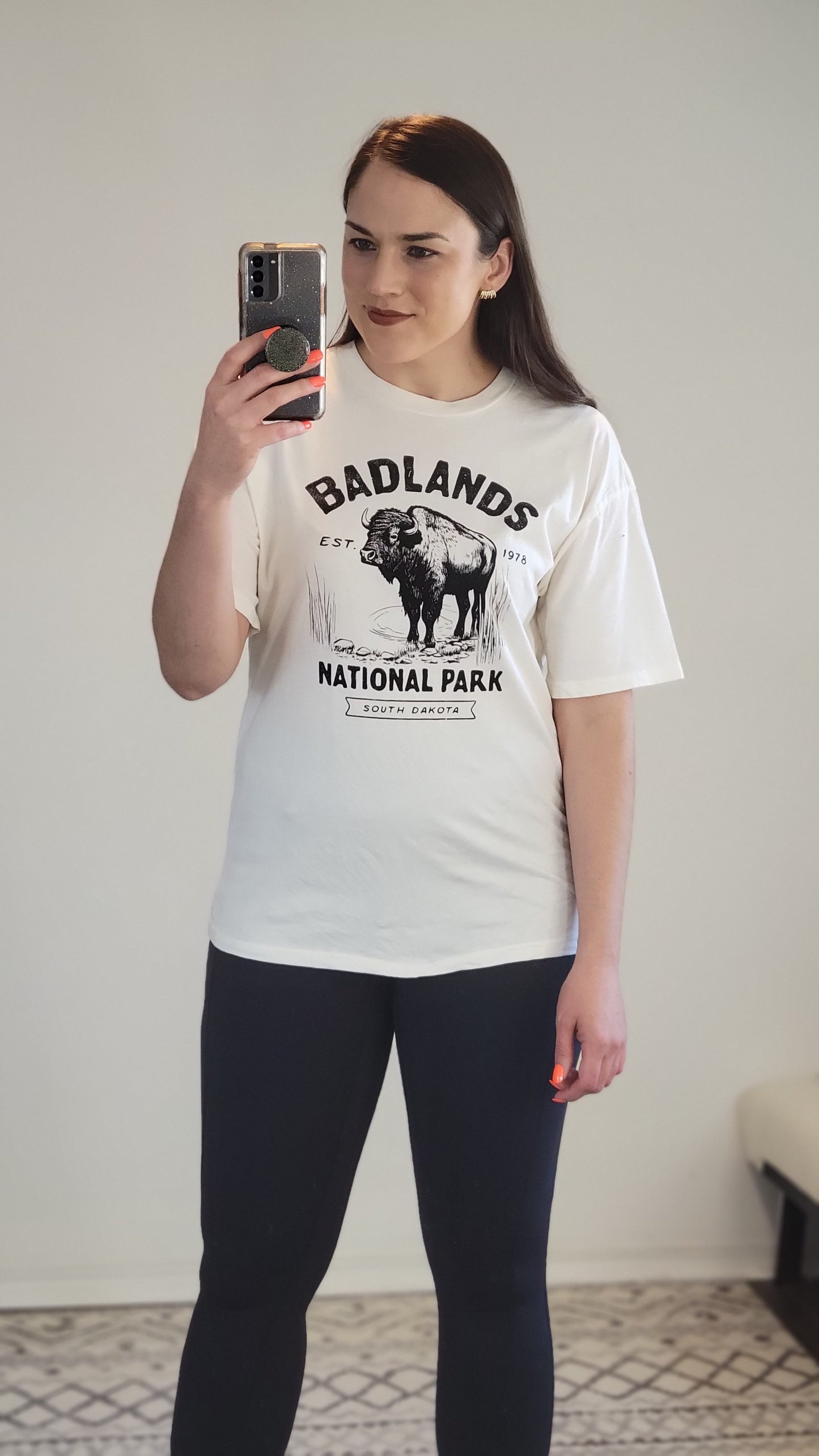 Cream Badlands Bison Graphic Tee "Amelia" (S)