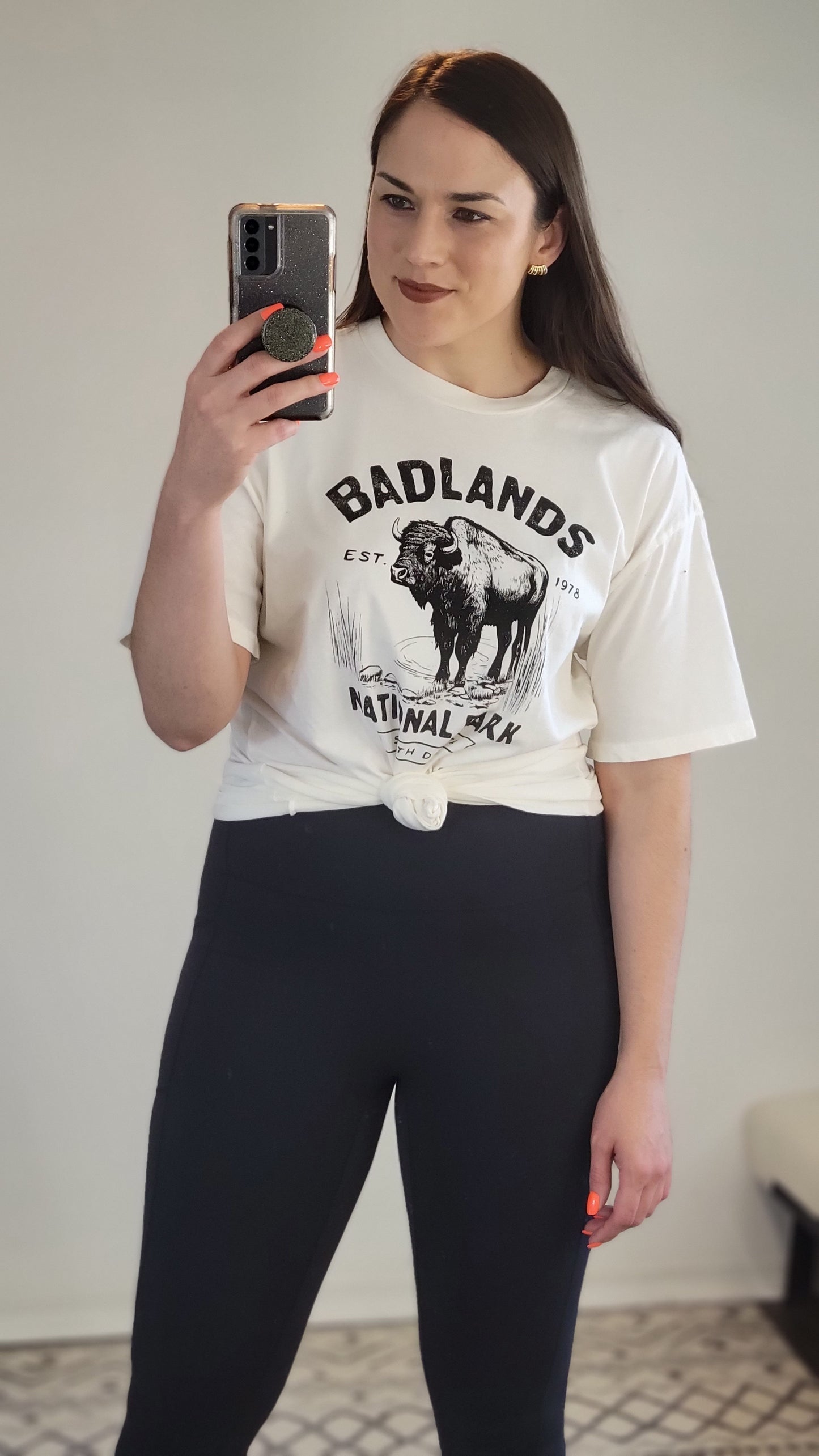 Cream Badlands Bison Graphic Tee "Amelia" (S)
