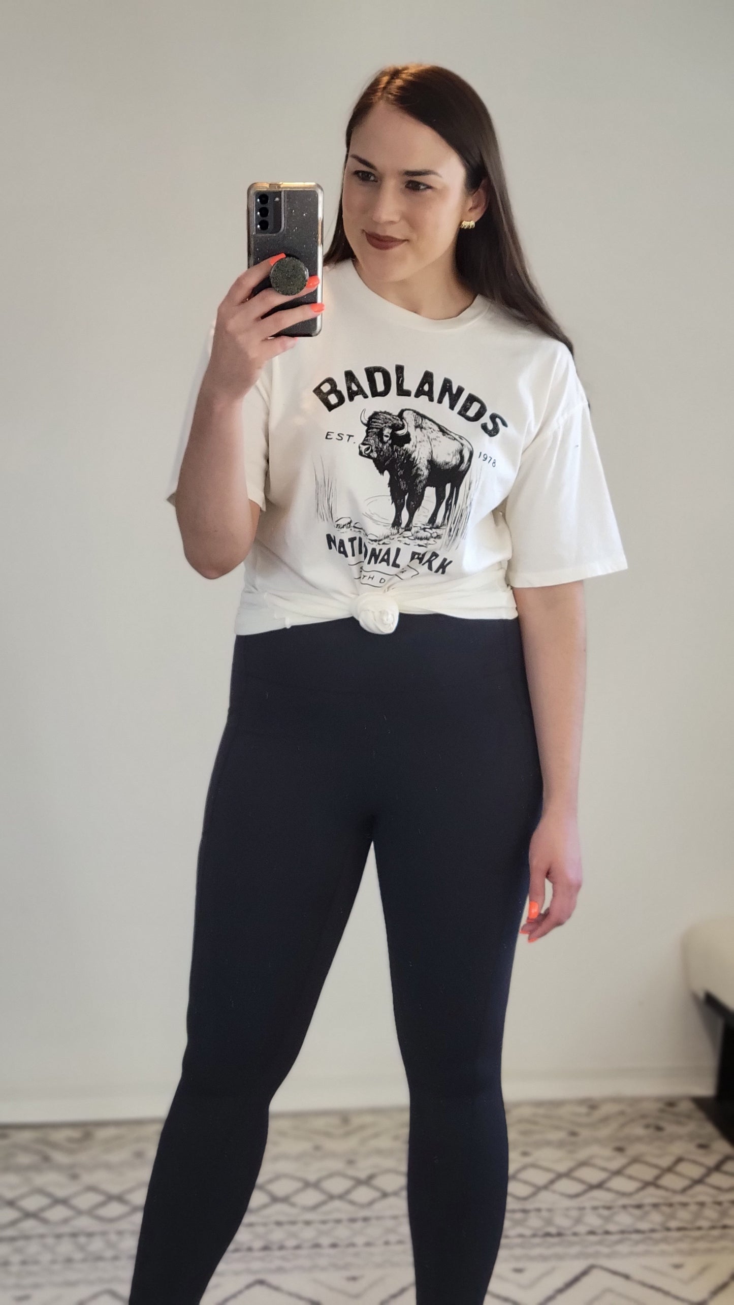 Cream Badlands Bison Graphic Tee "Amelia" (S)