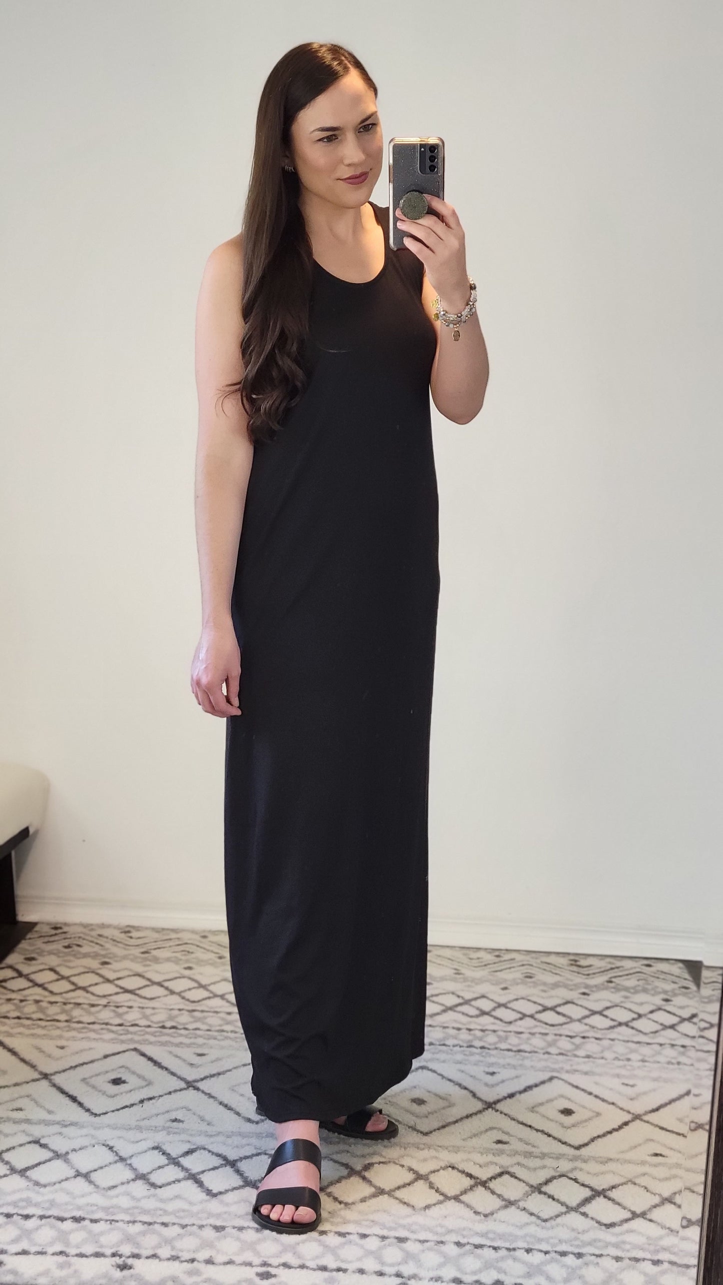 Black Maxi Dress with Pockets "Melanie"