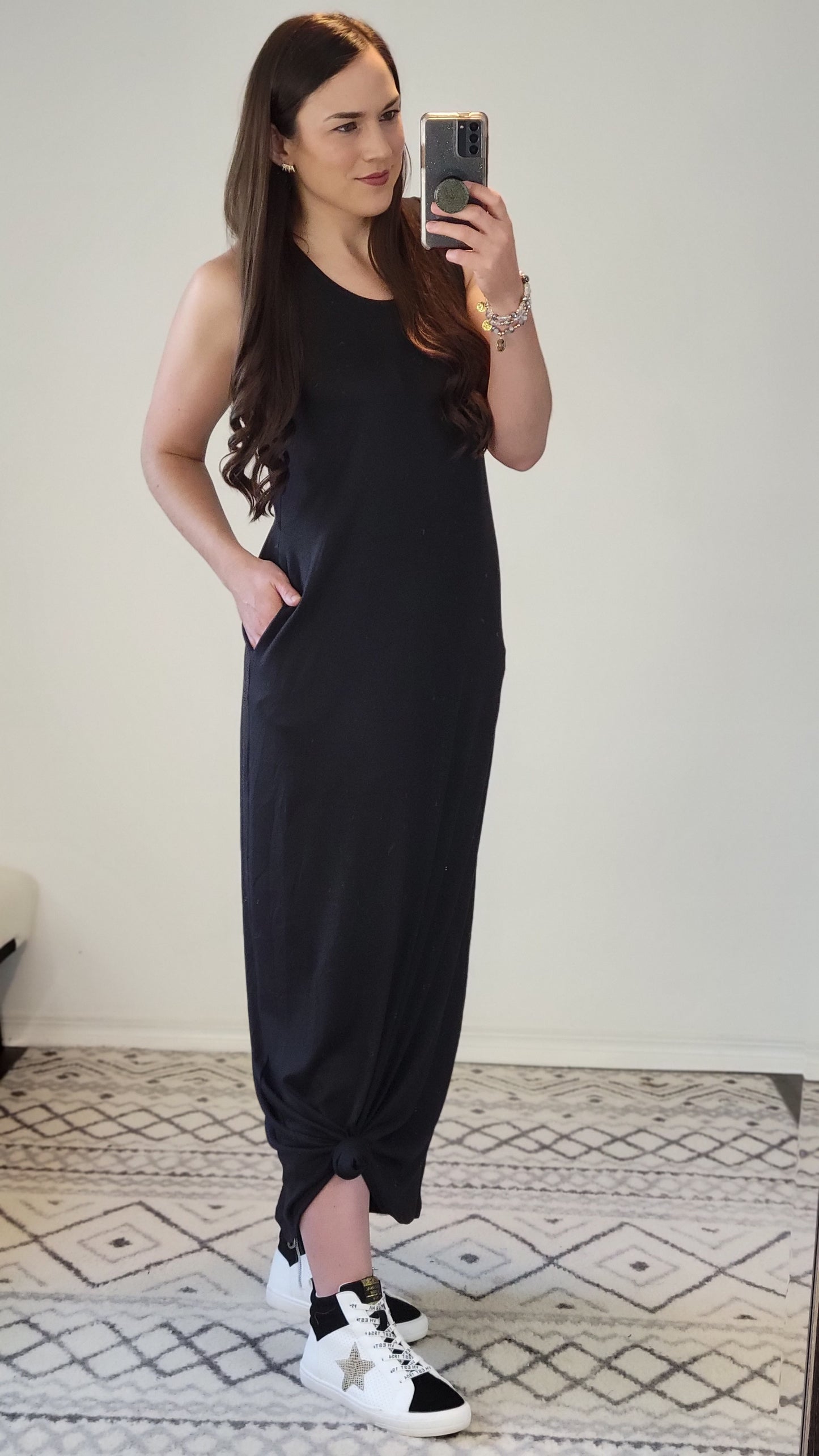 Black Maxi Dress with Pockets "Melanie"