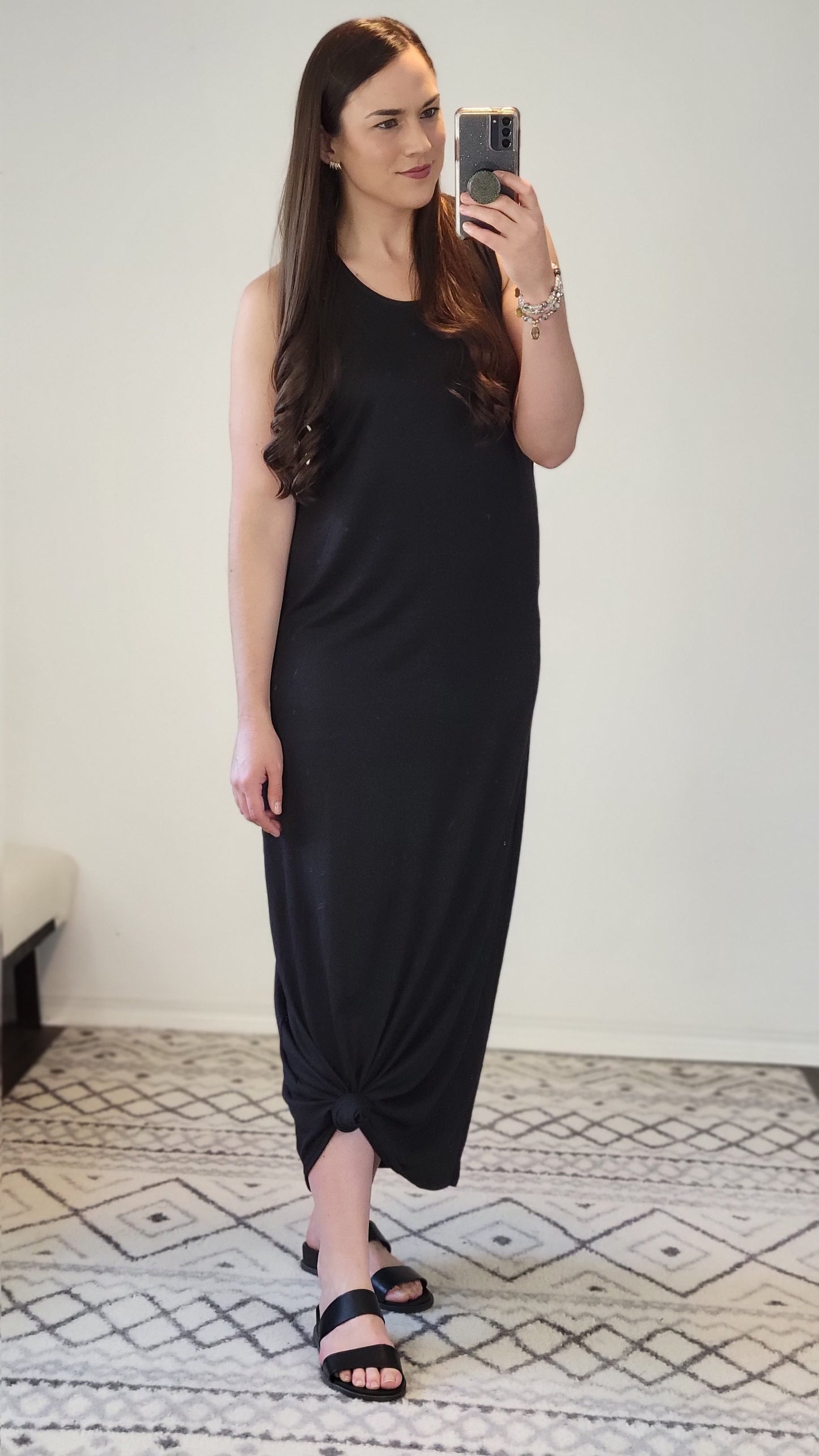 Black Maxi Dress with Pockets "Melanie"