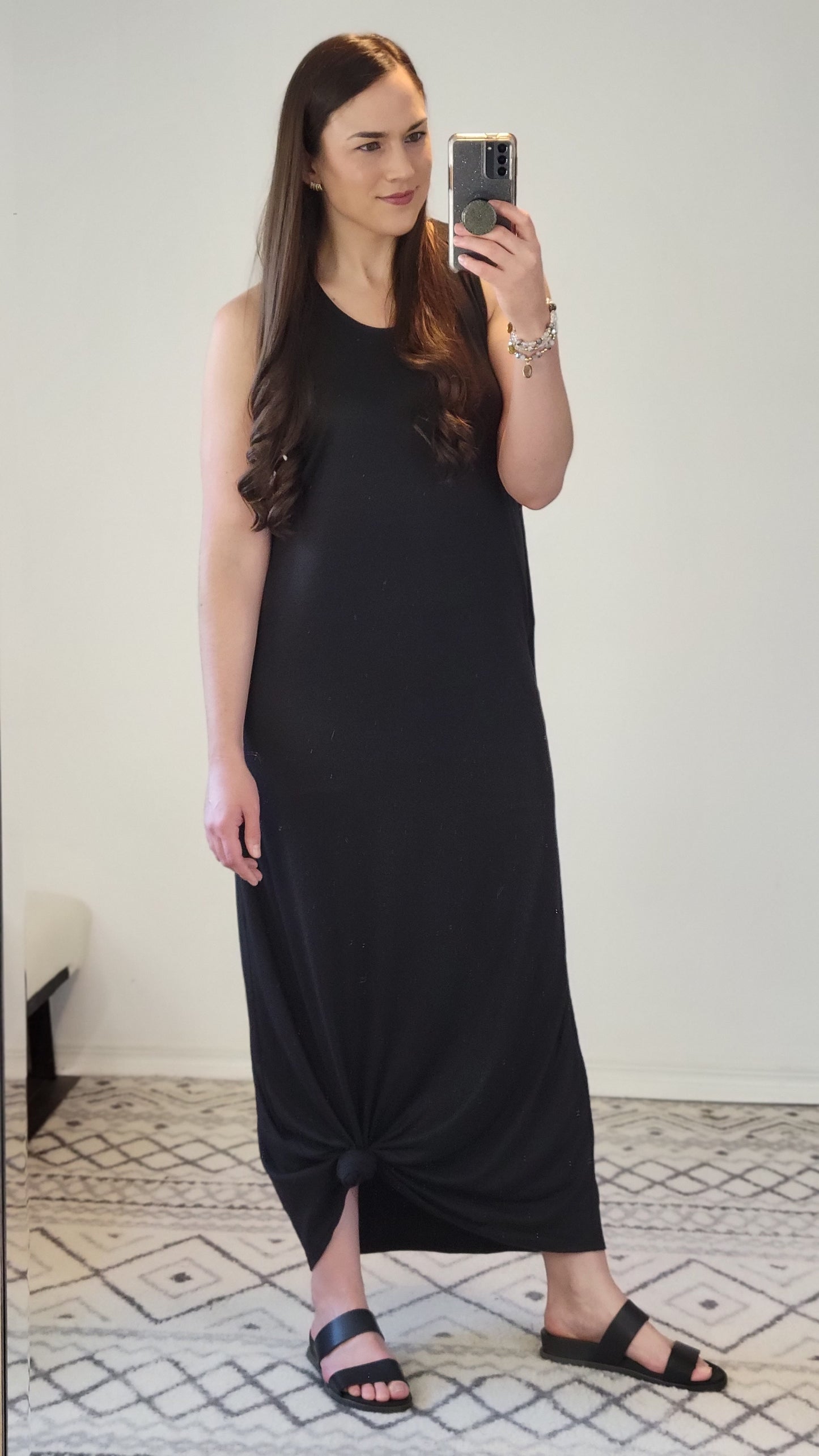 Black Maxi Dress with Pockets "Melanie"