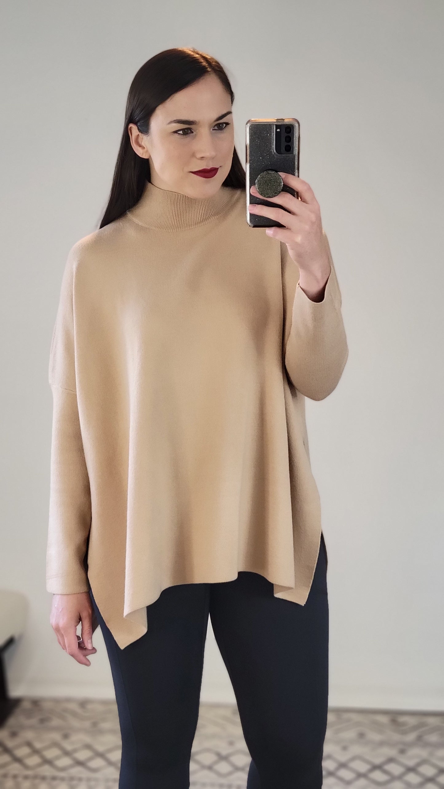 Bone Mock Neck Sweater "Belle" (S/M)