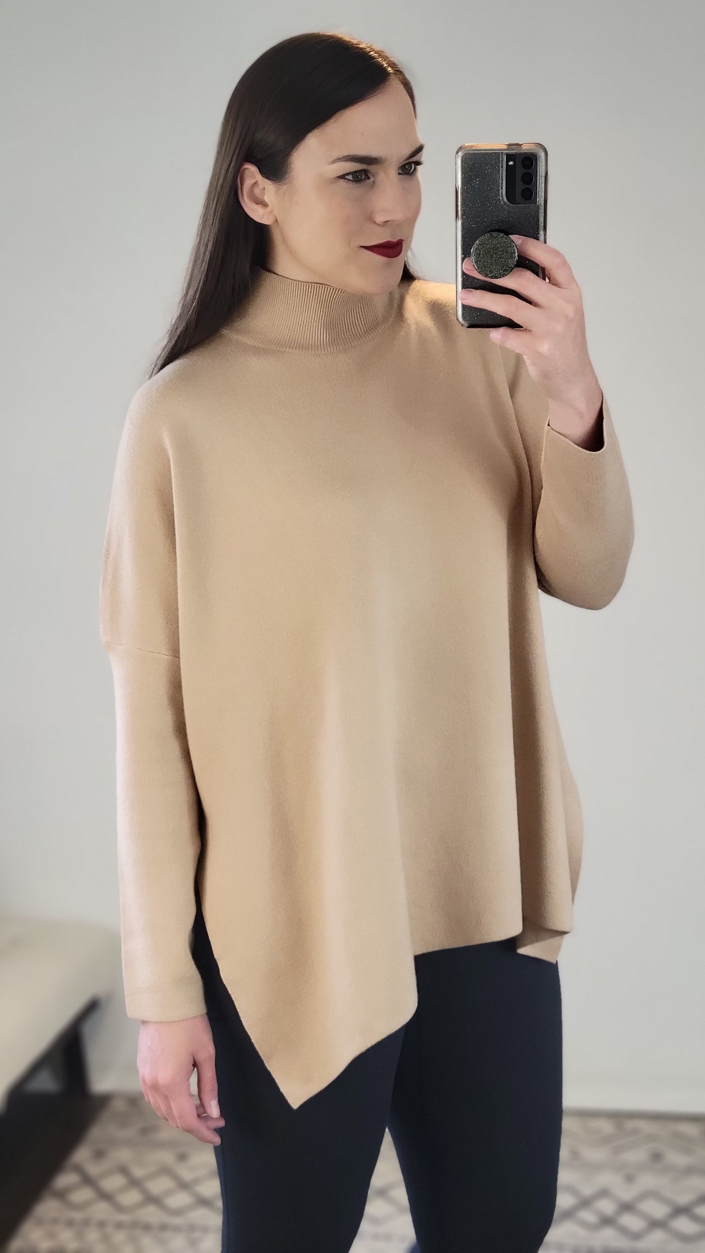 Bone Mock Neck Sweater "Belle" (S/M)
