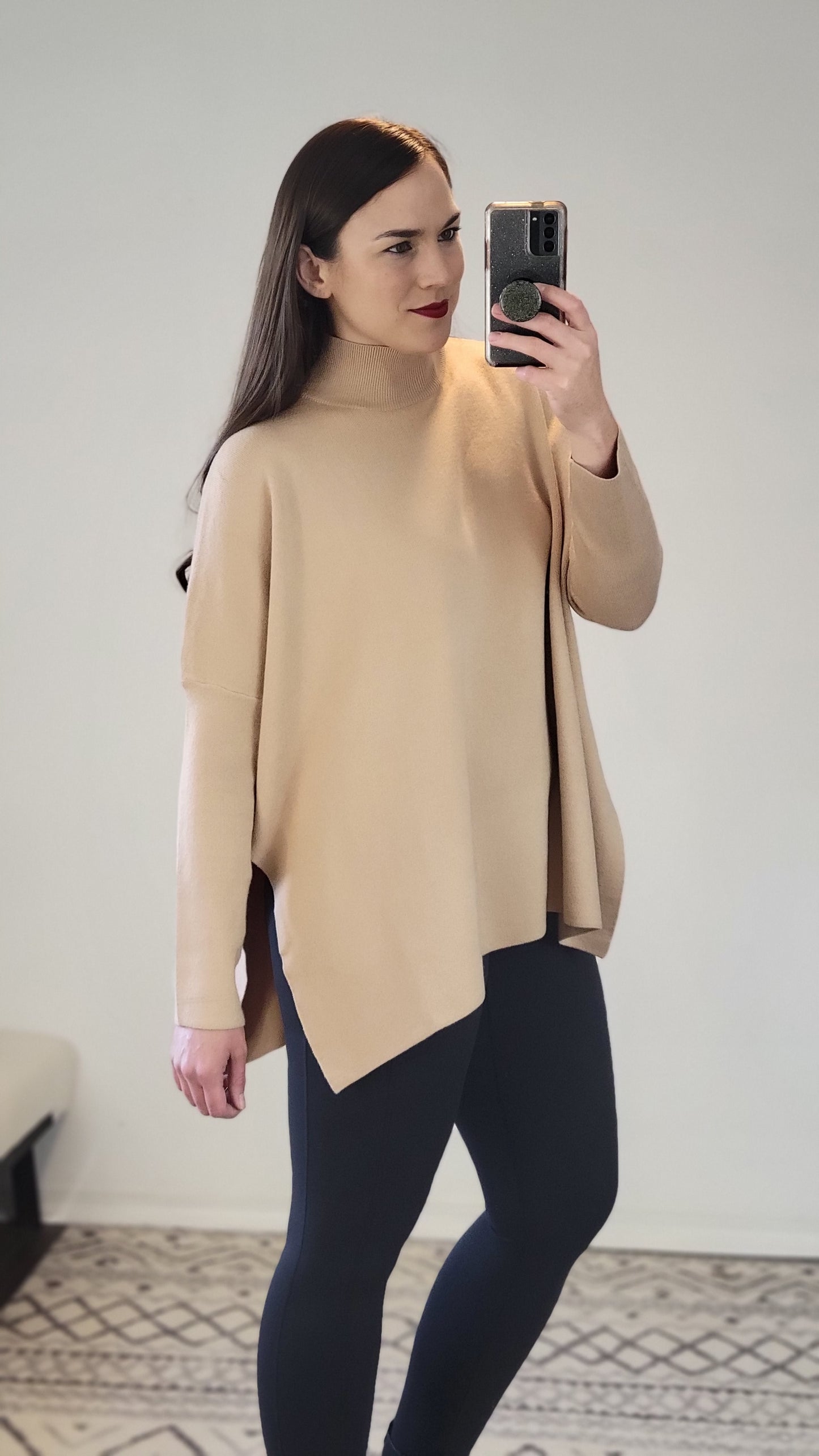 Bone Mock Neck Sweater "Belle" (S/M)