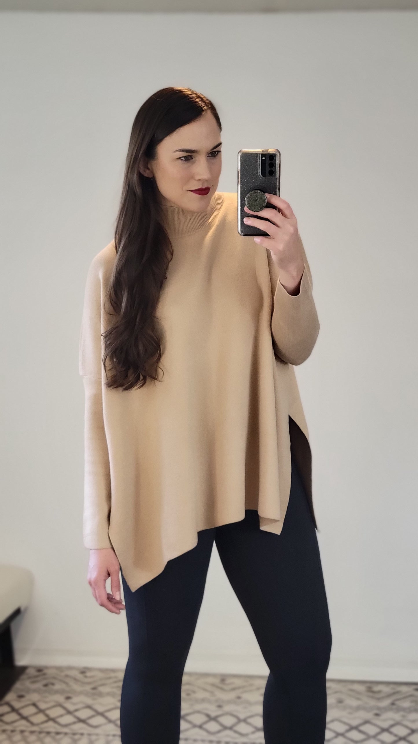 Bone Mock Neck Sweater "Belle" (S/M)