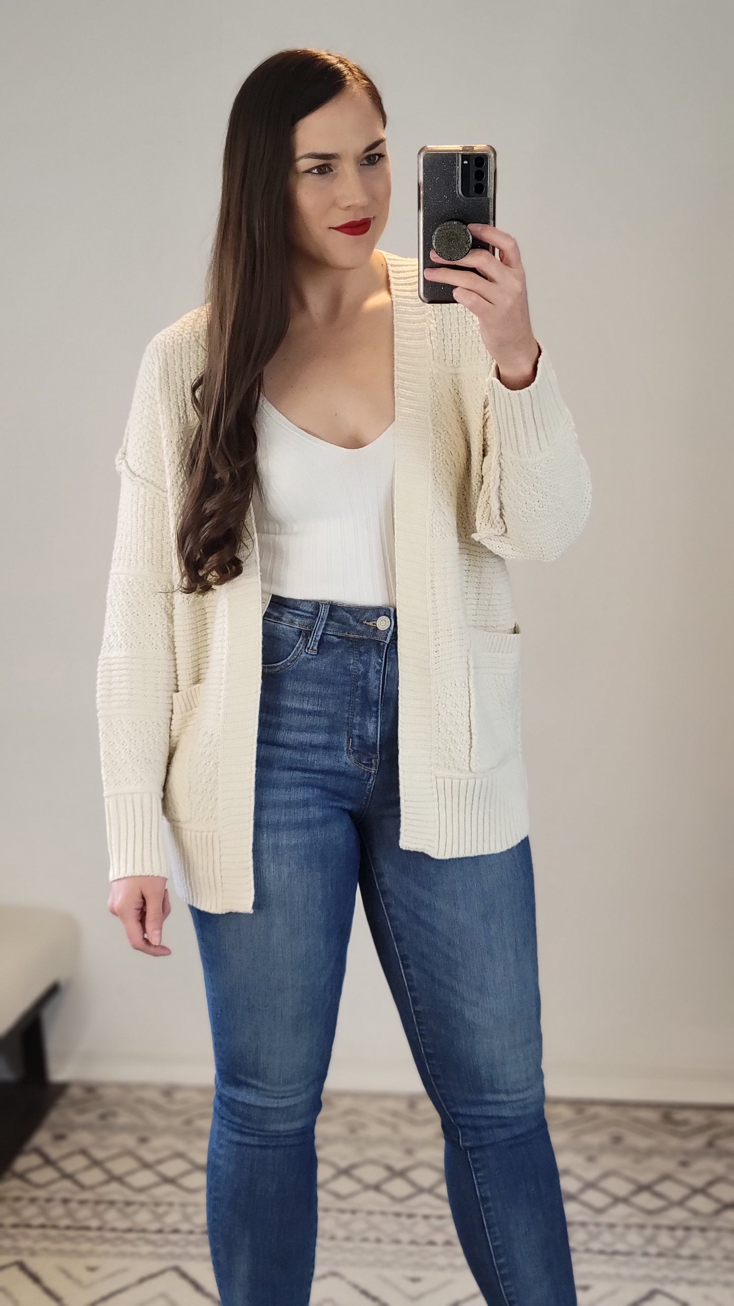 Oatmeal Perfect Knit Cardigan with Pockets "Lillie"