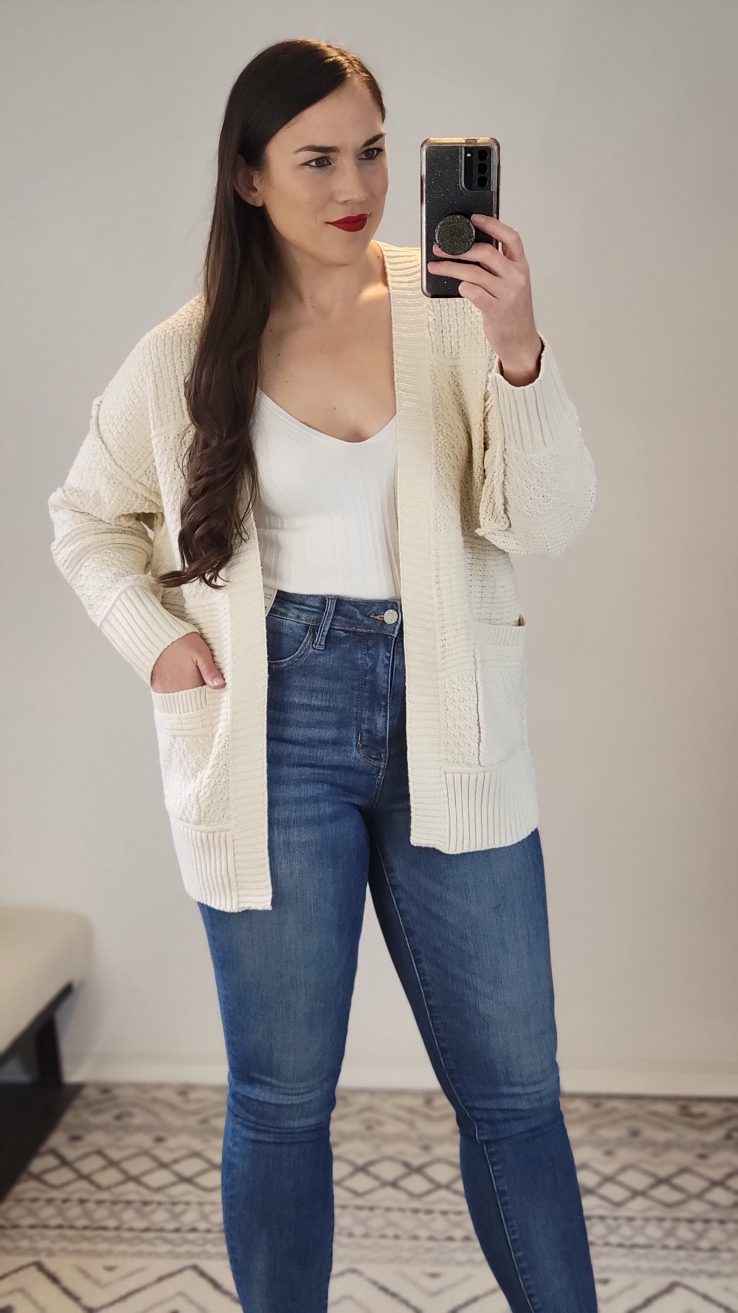 Oatmeal Perfect Knit Cardigan with Pockets "Lillie"