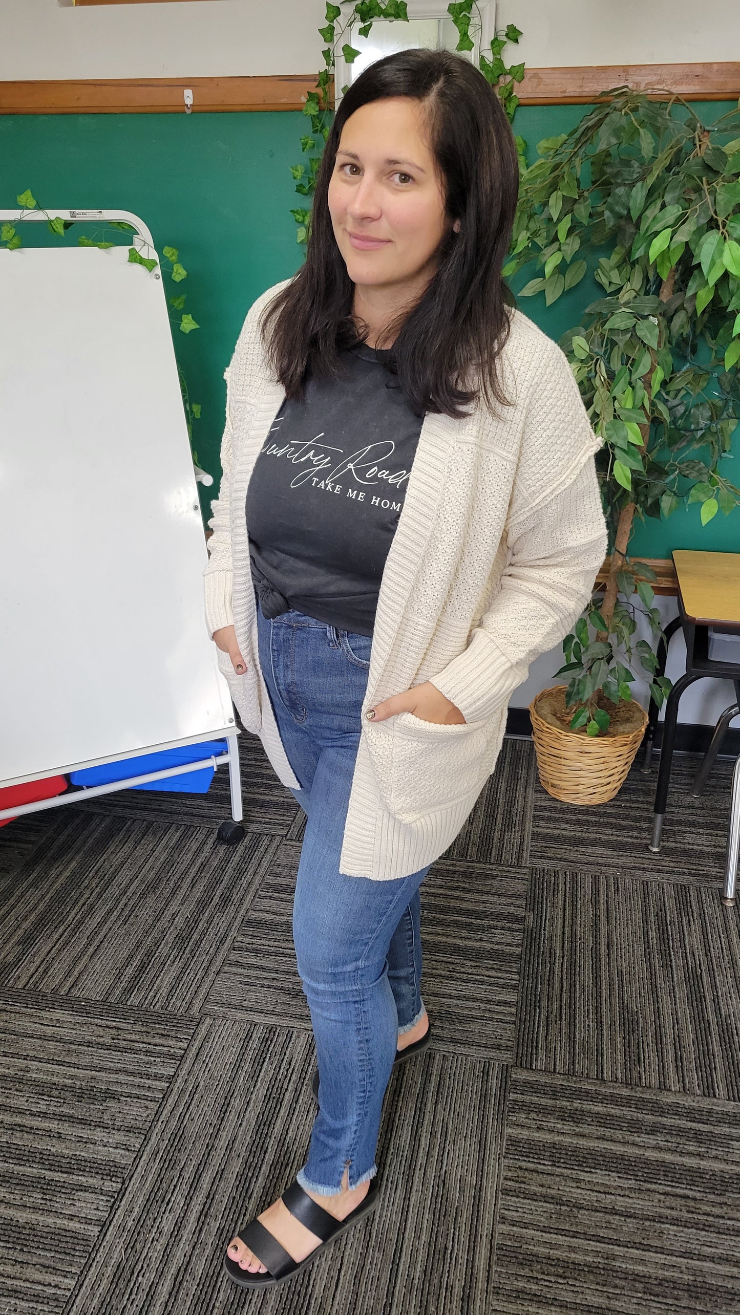 Judy Blue Tummy Control Medium Wash High Rise Side Slit Fray Hem Skinny  "June" (13)