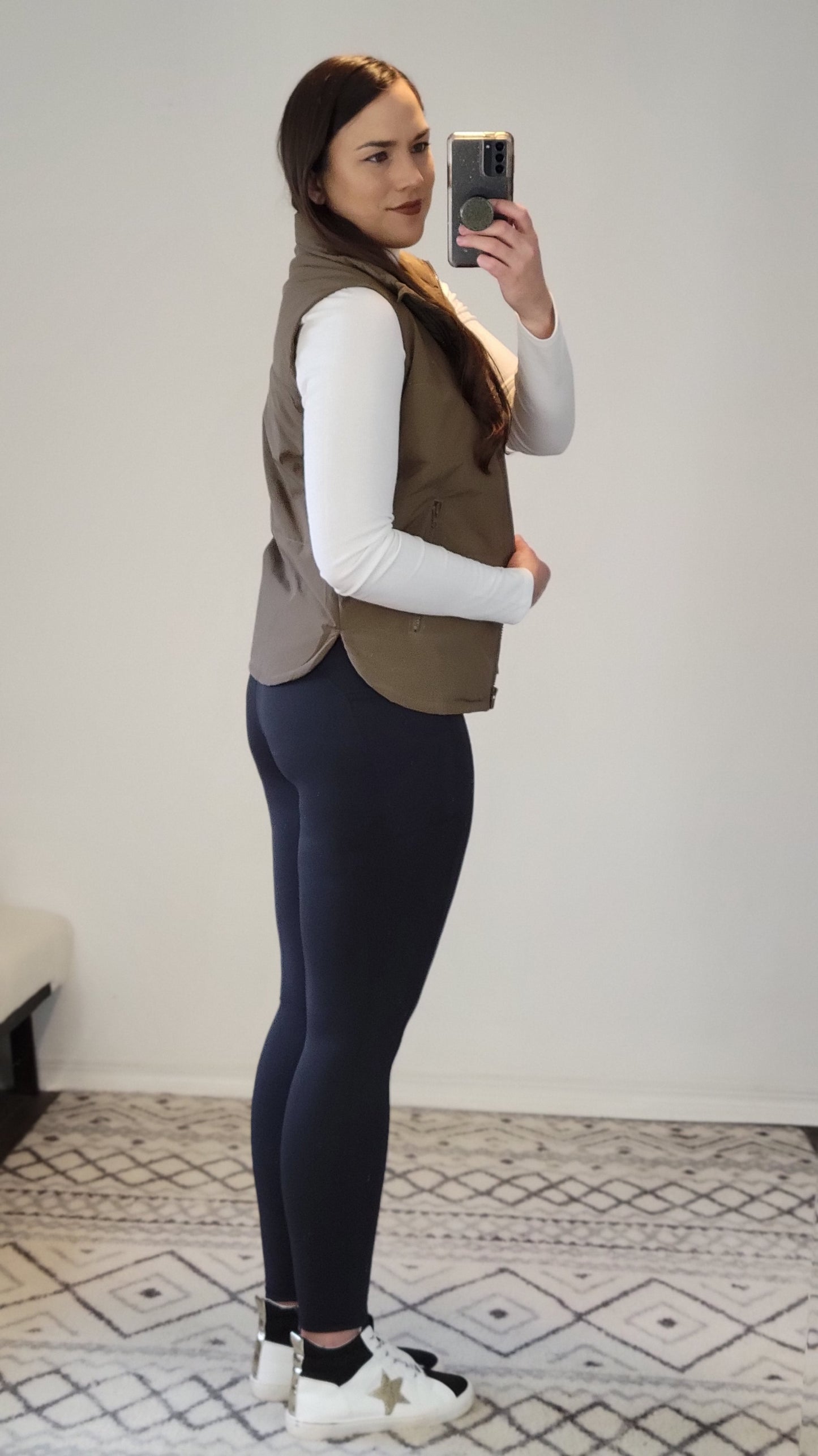 Mocha Quilt Vest with Pockets "Laurie"