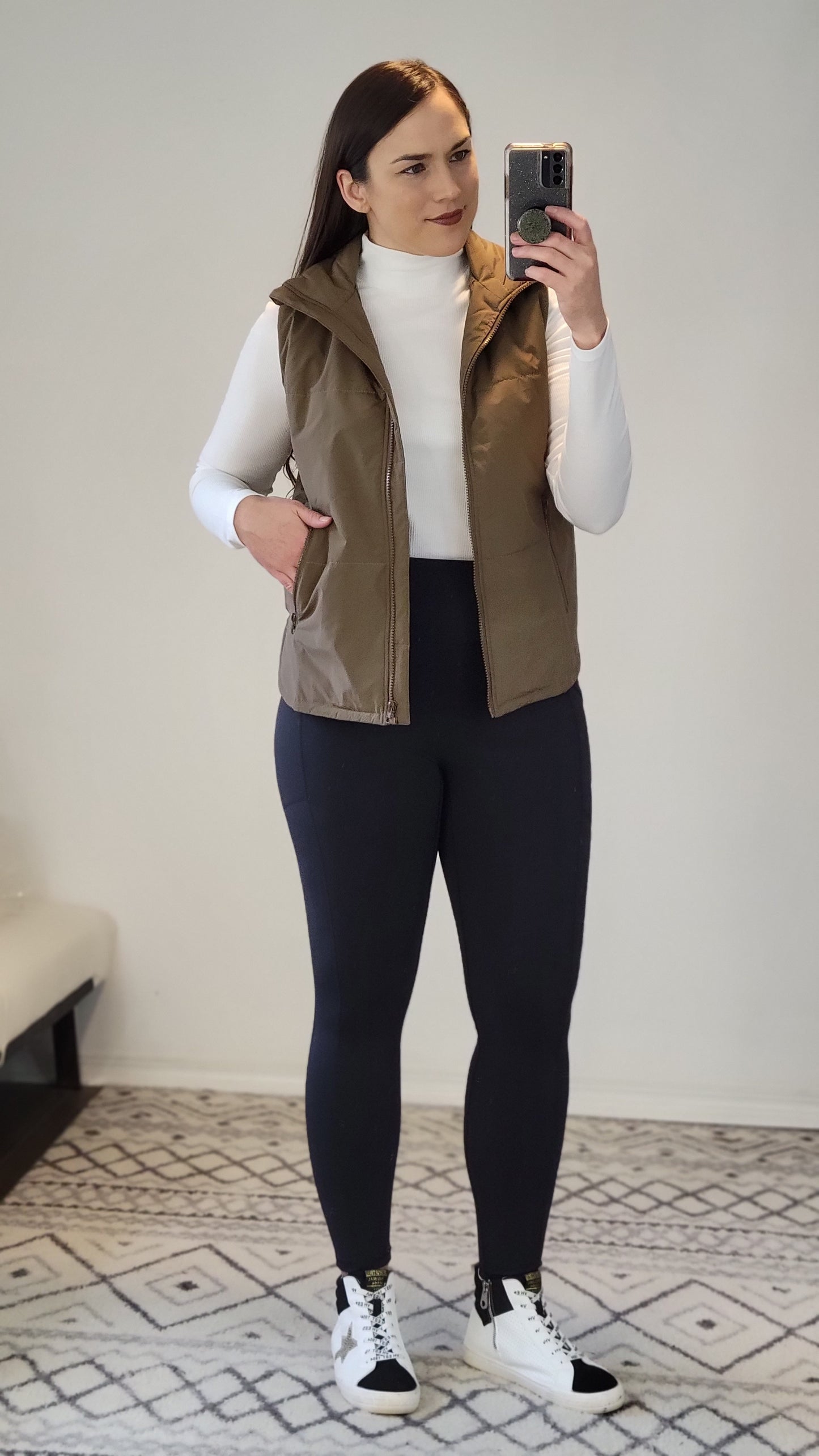 Mocha Quilt Vest with Pockets "Laurie"
