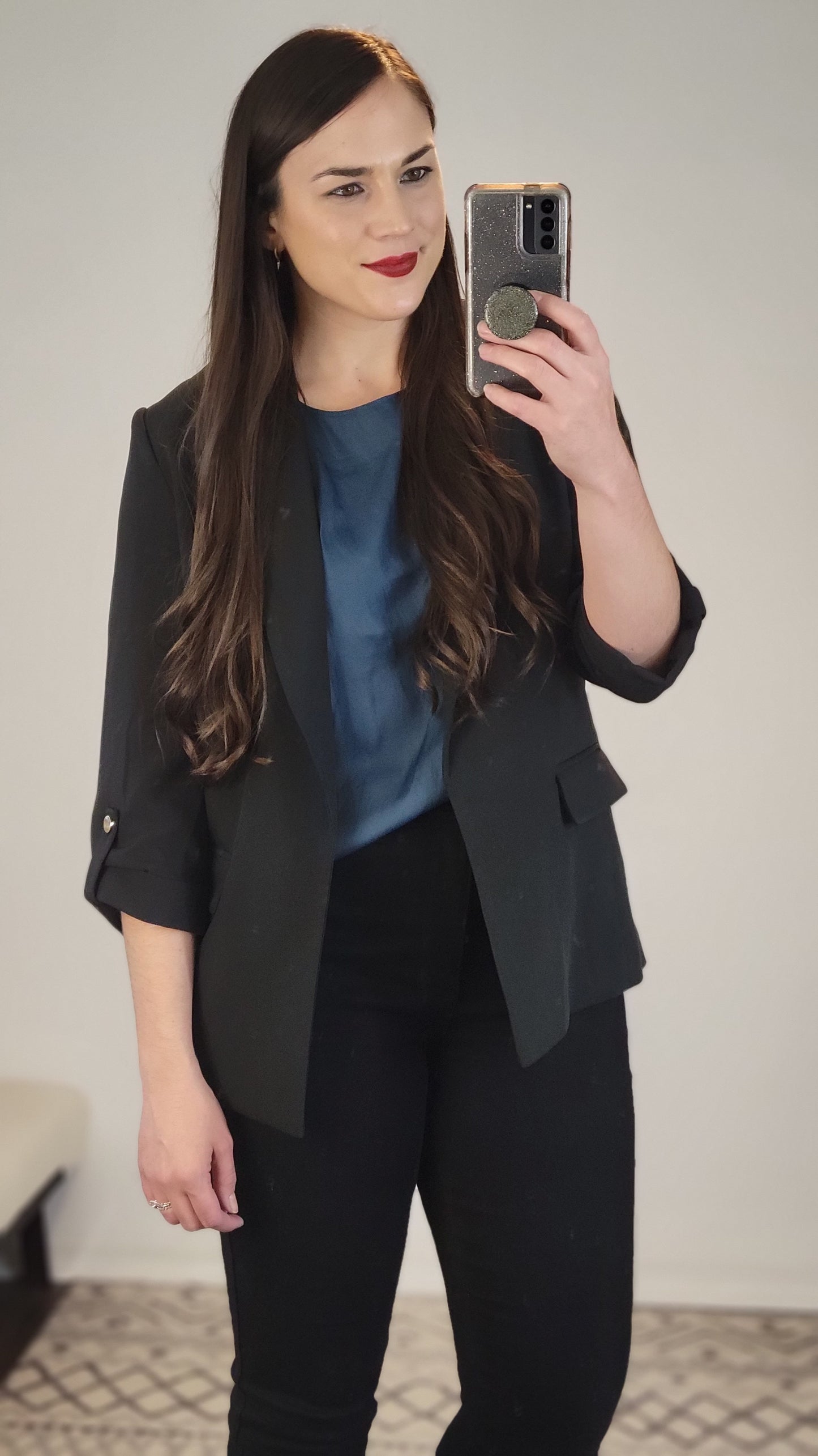 Teal ¾ Sleeve Dolman Top "Dionne" (M)