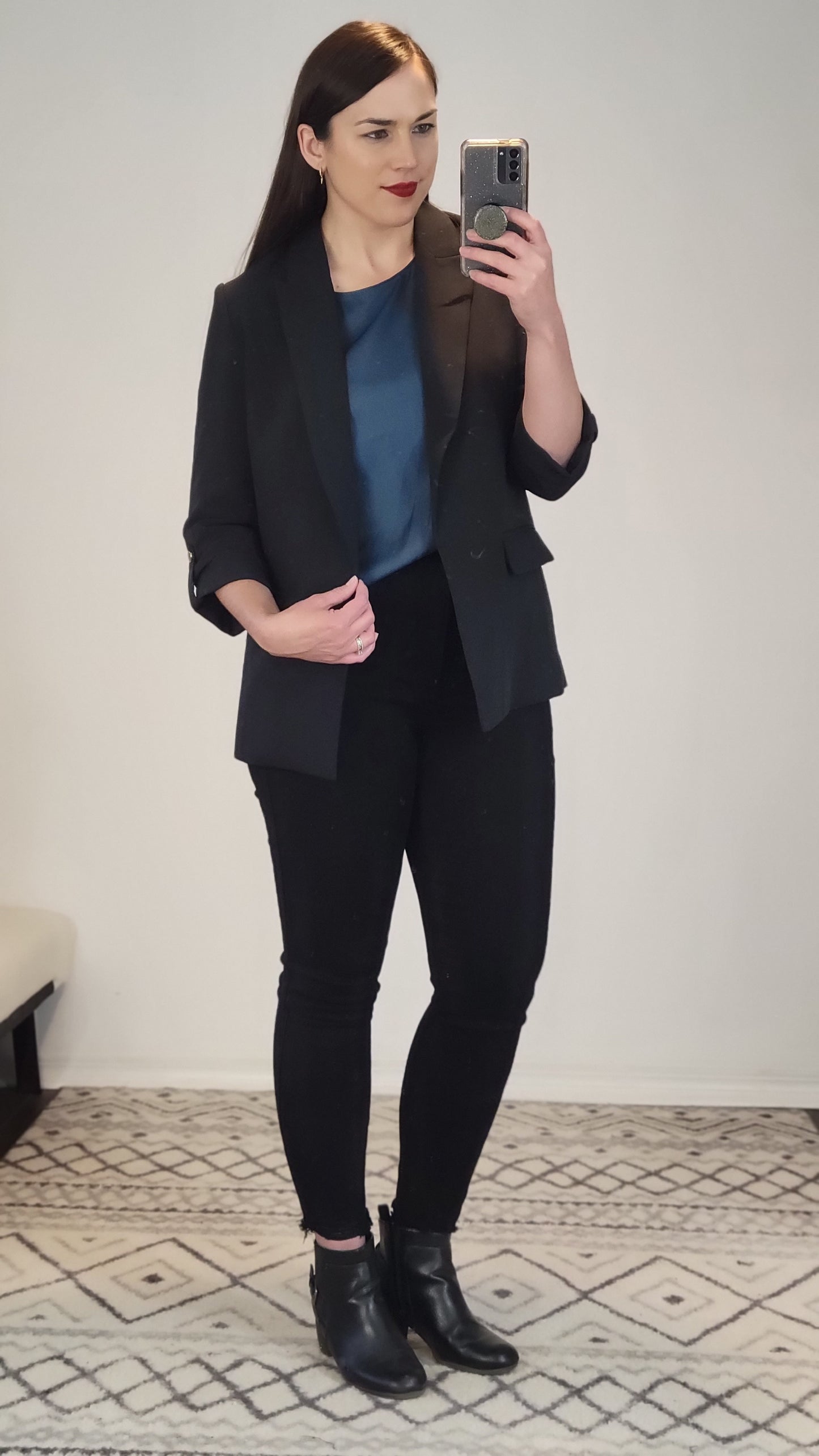 Teal ¾ Sleeve Dolman Top "Dionne" (M)