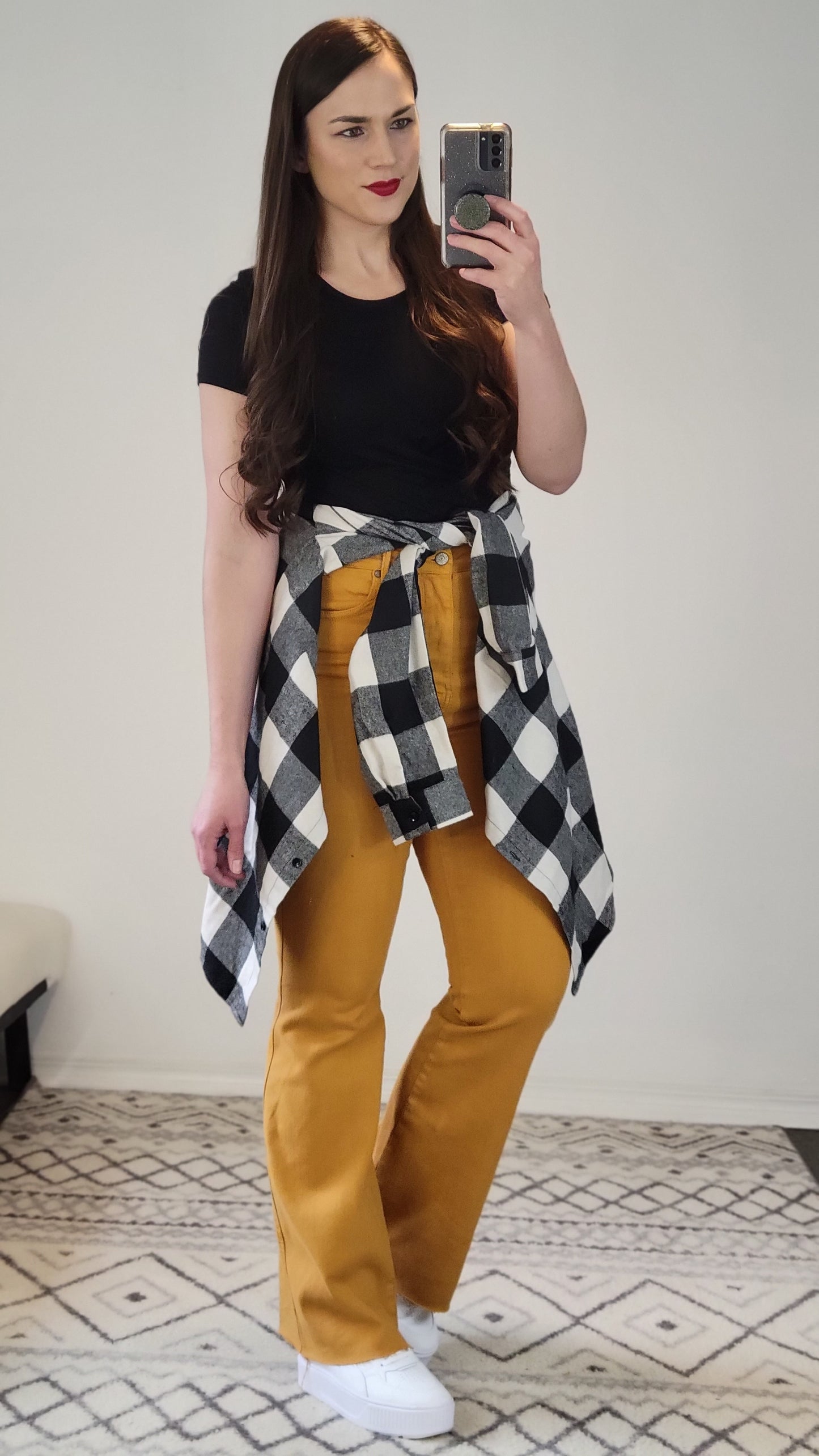 Black/White Buffalo Plaid Flannel "Anny"