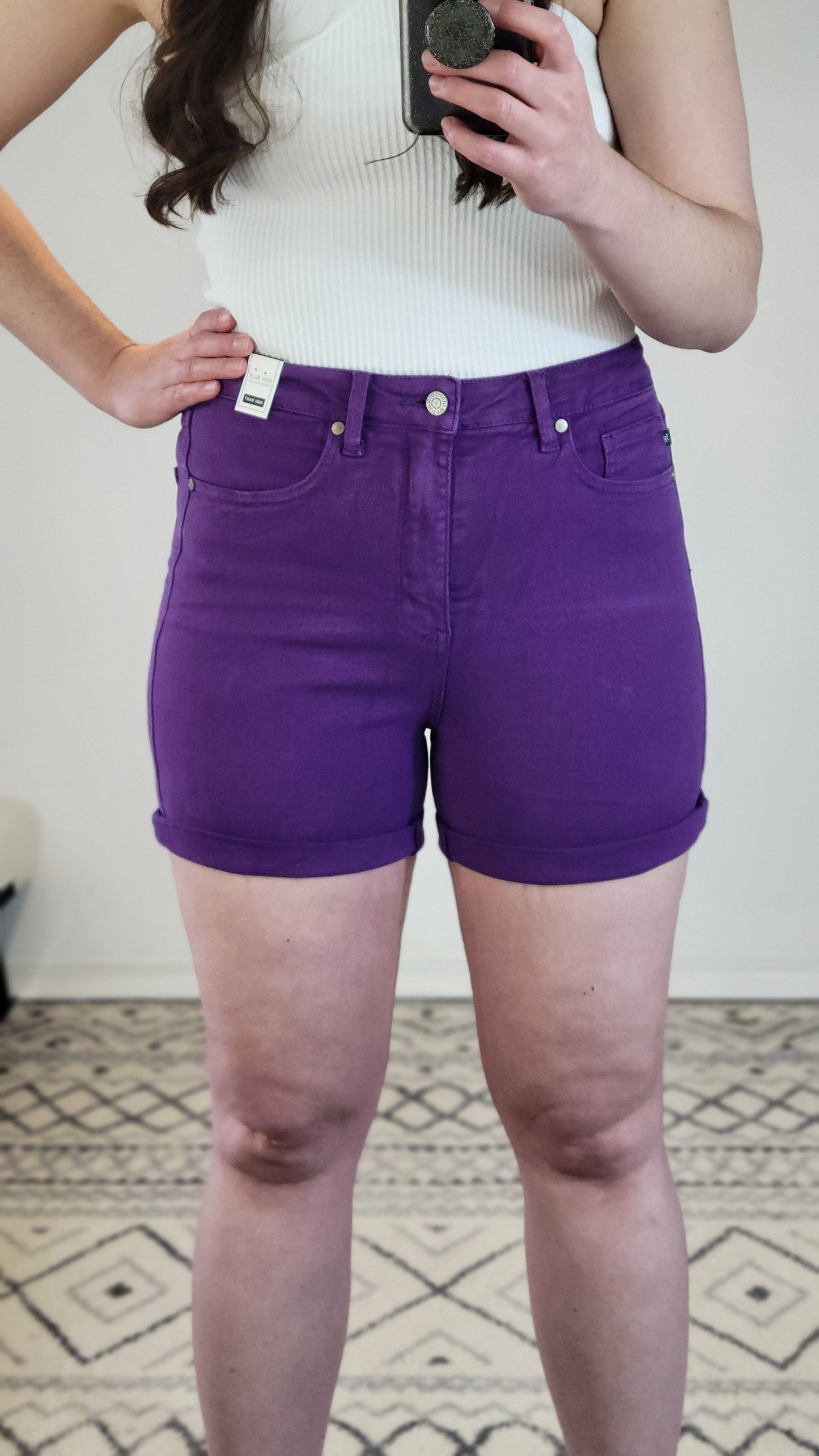 Judy Blue Purple Tummy Control Shorts “Dorothy” (S)(2X)