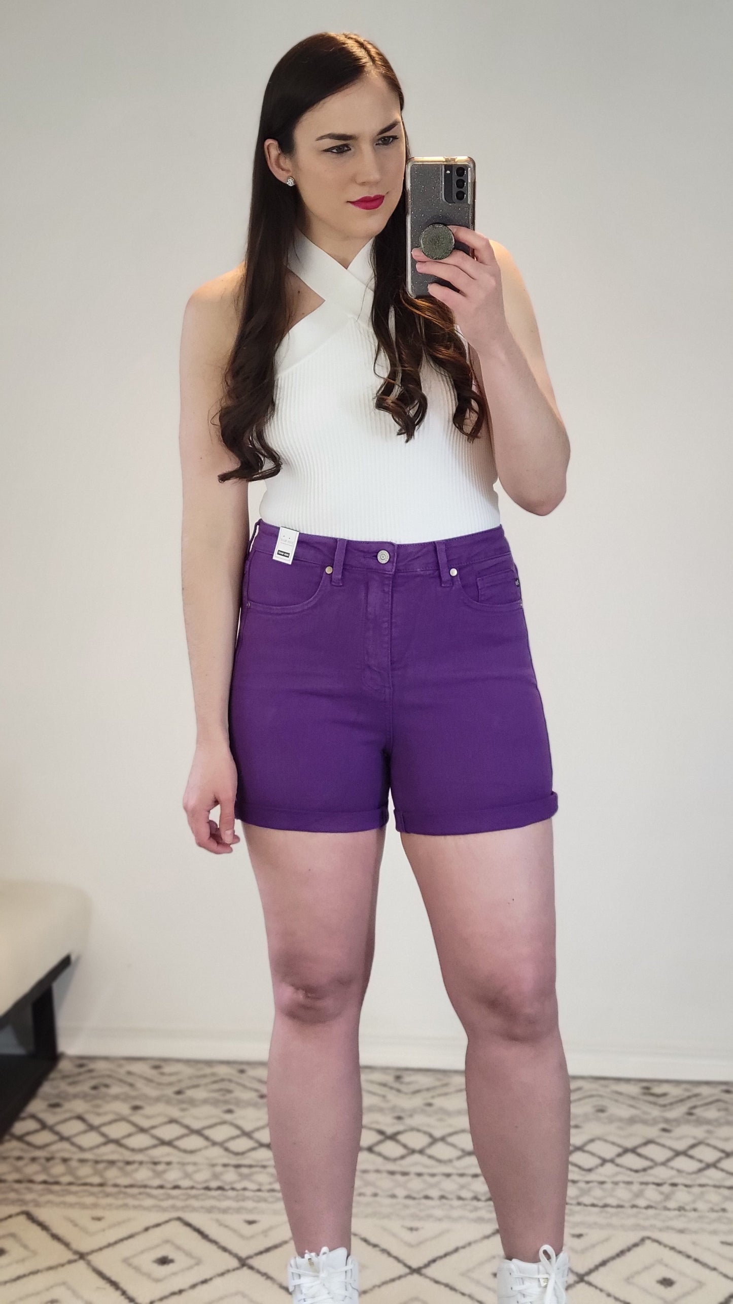 Judy Blue Purple Tummy Control Shorts “Dorothy” (S)(2X)