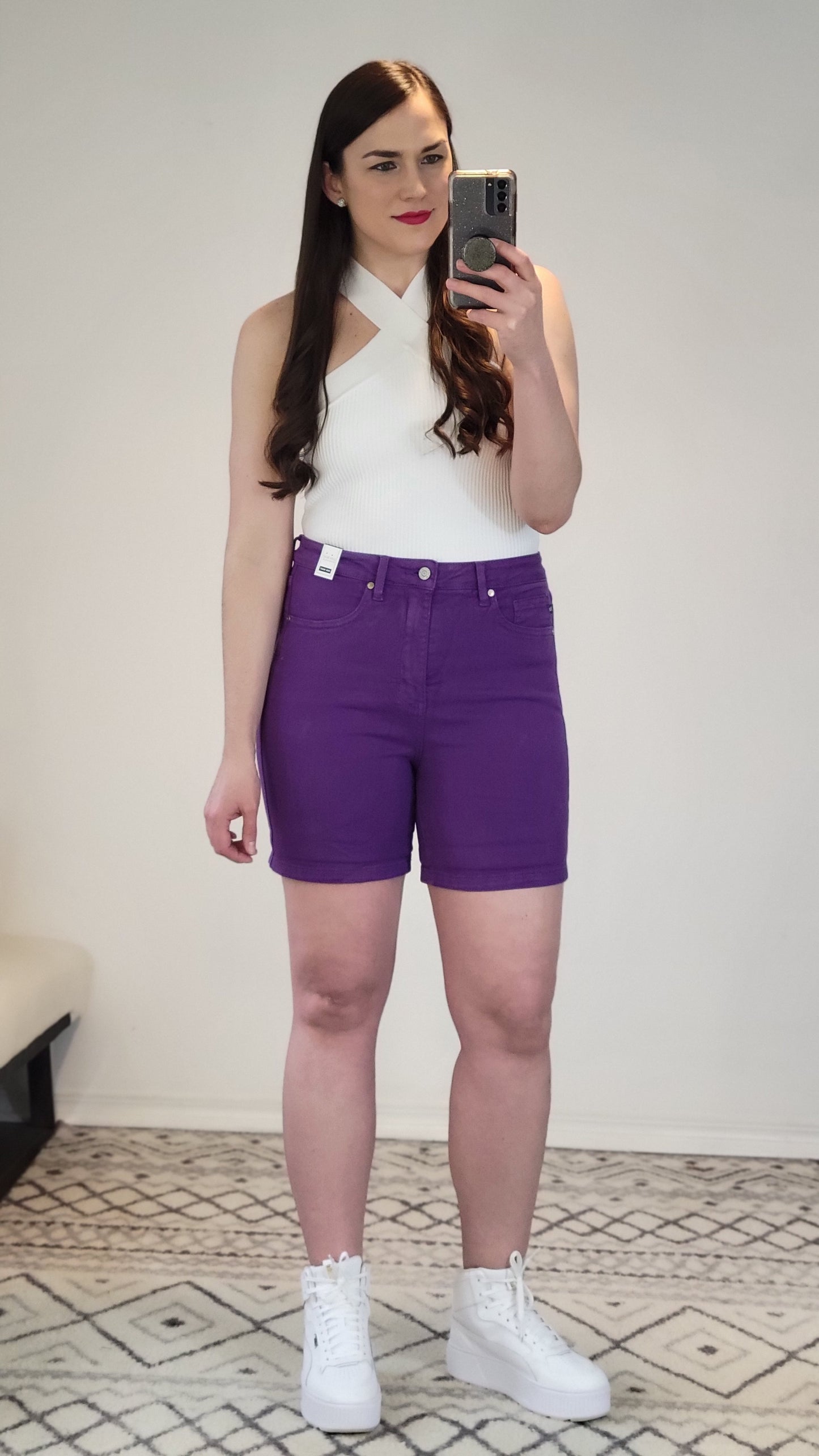 Judy Blue Purple Tummy Control Shorts “Dorothy”