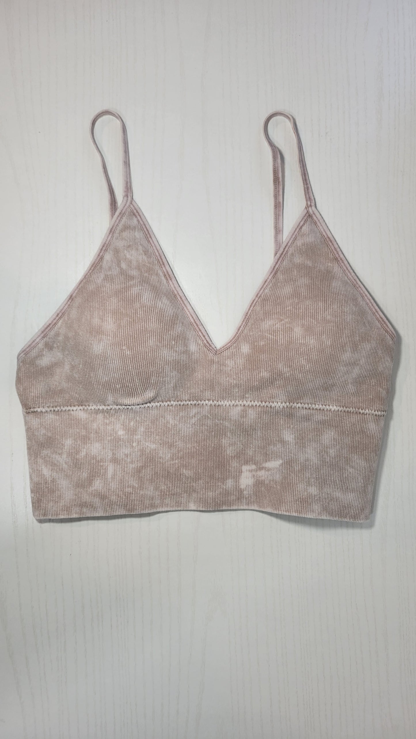 Light Mocha Acid Wash Bralette “Janice”