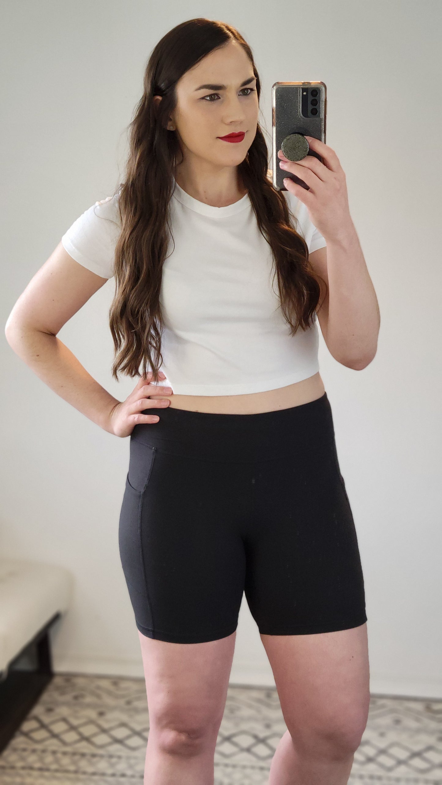 Black Buttersoft High Rise Biker Shorts 6" with Pockets “Jill” (S)