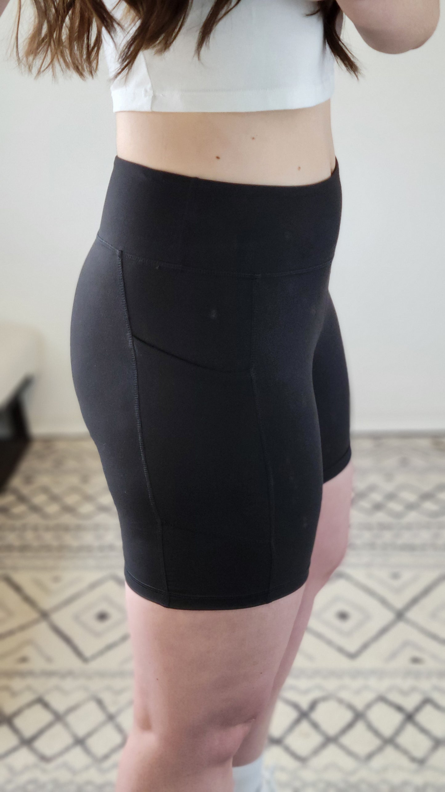 Black Buttersoft High Rise Biker Shorts 6" with Pockets “Jill” (S)