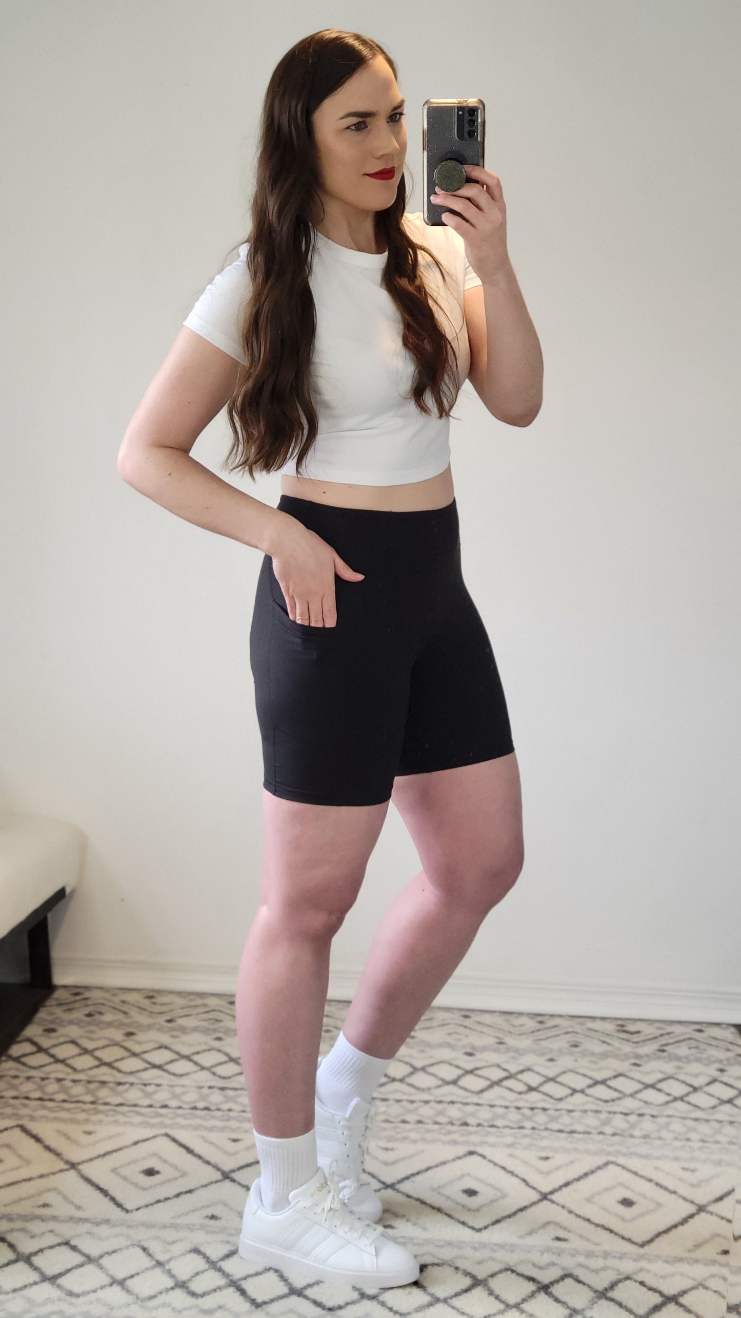 Black Buttersoft High Rise Biker Shorts 6" with Pockets “Jill” (S)