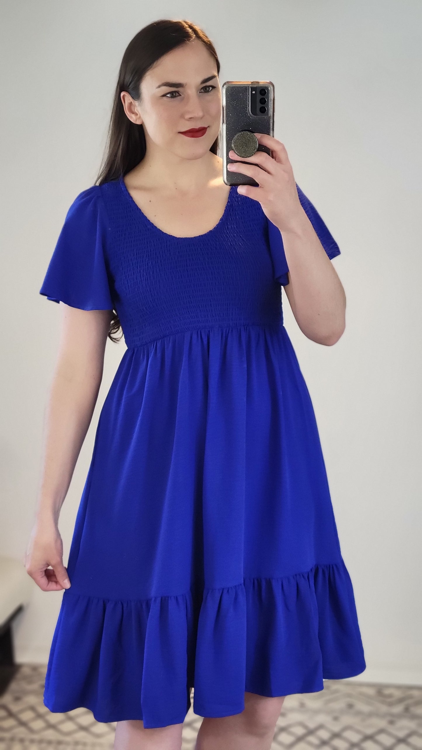 Royal Blue Mini Dress with Pockets “Annabelle” (S)