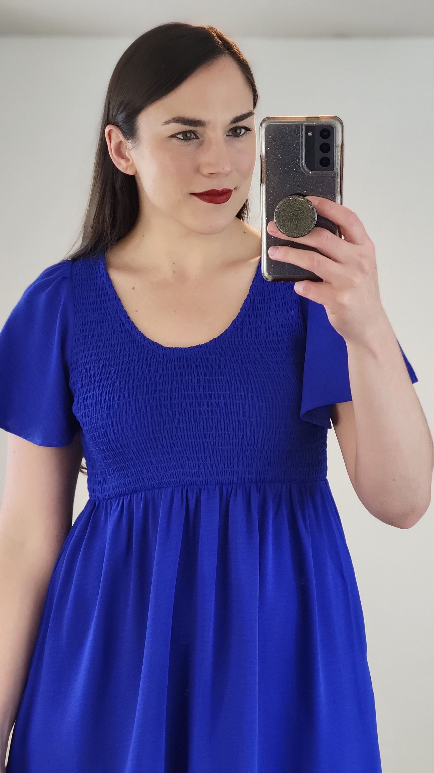 Royal Blue Mini Dress with Pockets “Annabelle” (S)