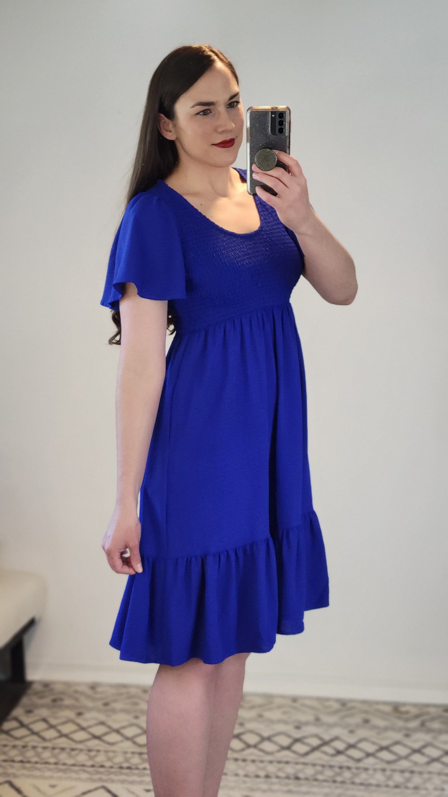 Royal Blue Mini Dress with Pockets “Annabelle” (S)