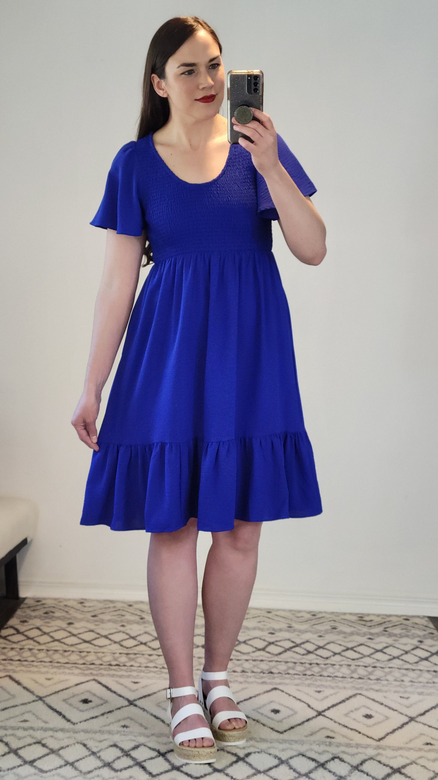 Royal Blue Mini Dress with Pockets “Annabelle” (S)